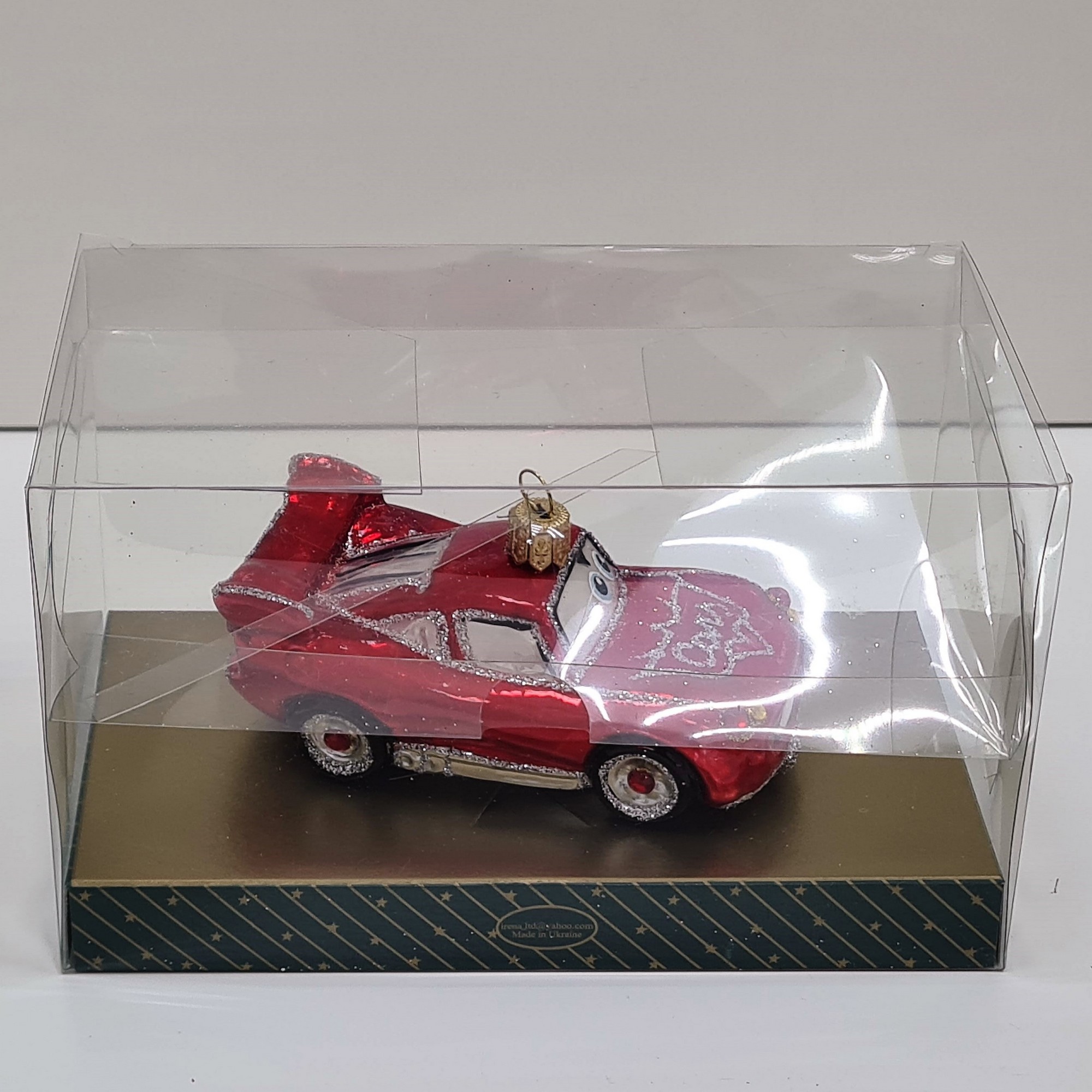 фото Стеклянная елочная игрушка Тачки