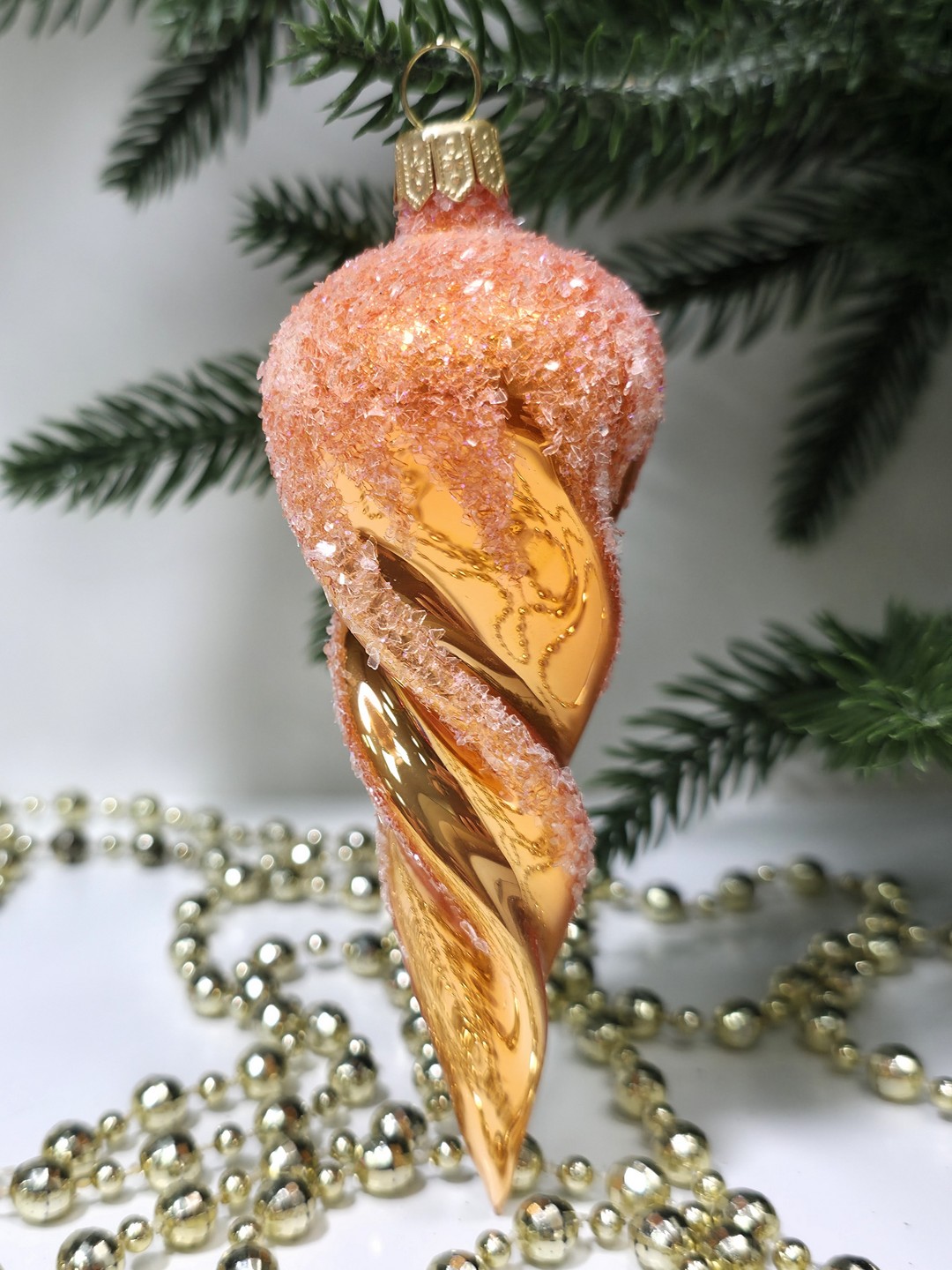 фото Стеклянная елочная игрушка Сосулька