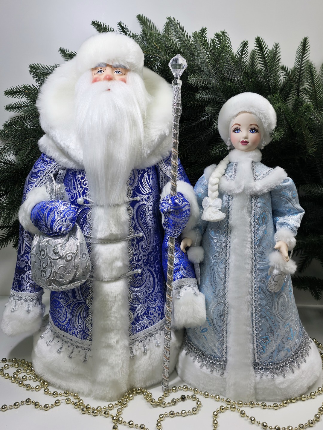 фото Набор Дед Мороз 50 см и Снегурочка 47 см №135
