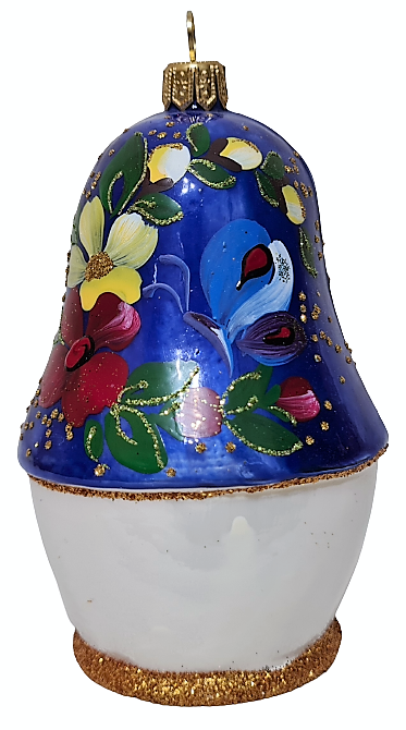 фото Стеклянная елочная игрушка Матрешка