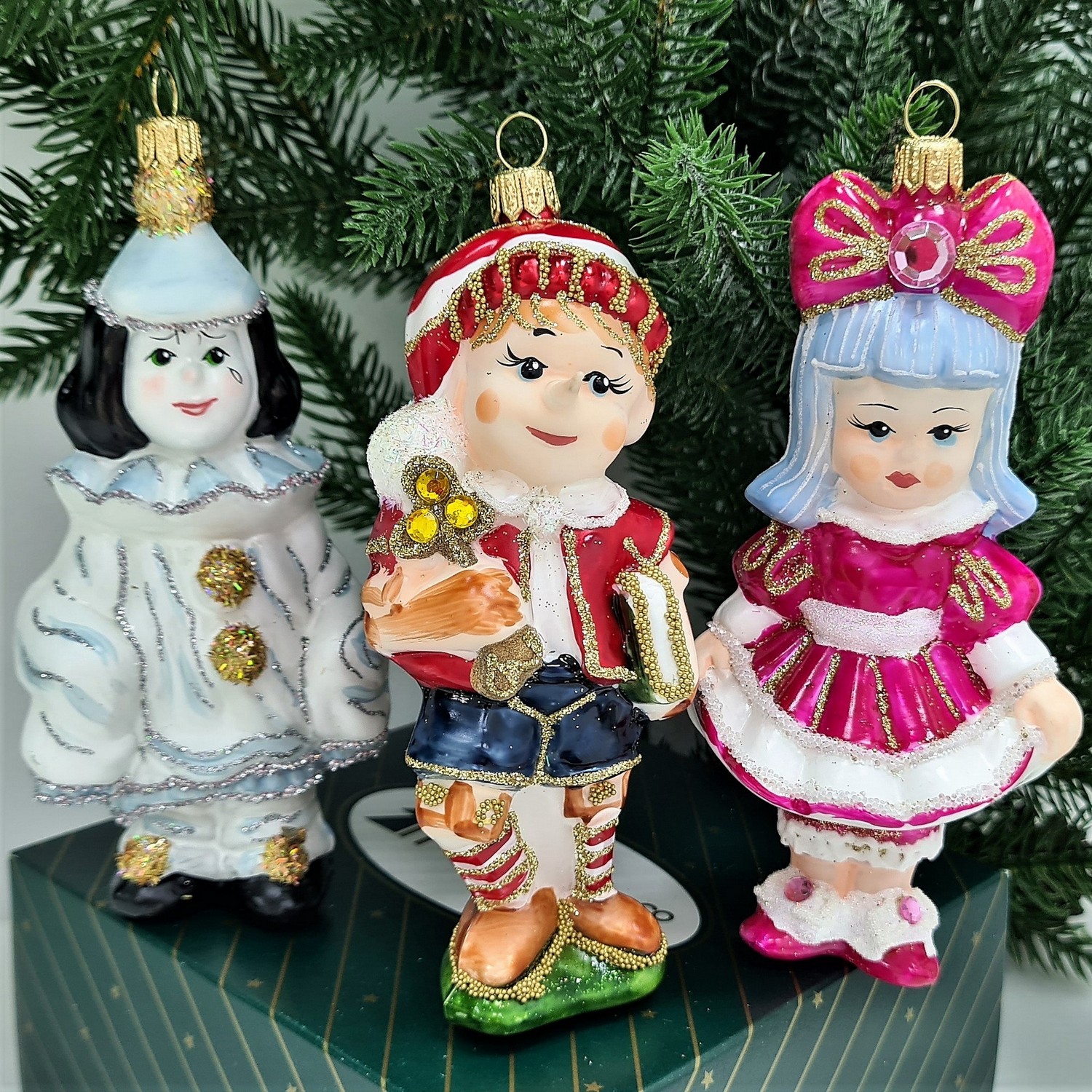 фото Набор ёлочных игрушек Буратино, Мальвина и Пьеро