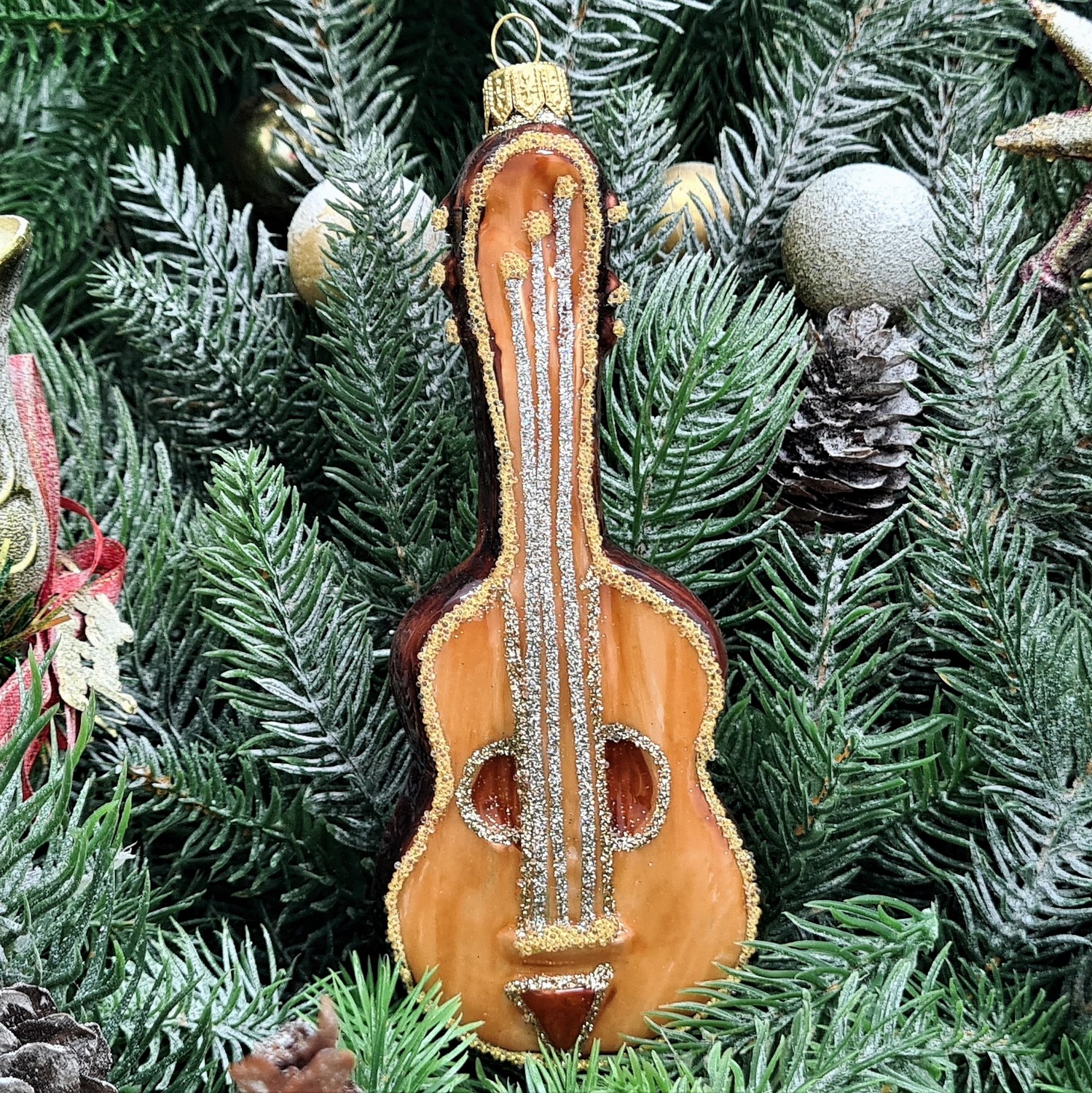 фото Стеклянная елочная игрушка Гитара