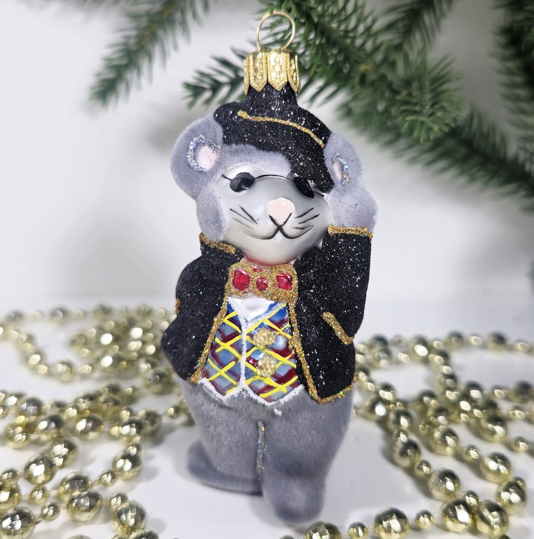 фото Стеклянная елочная игрушка Крот из Дюймовочки