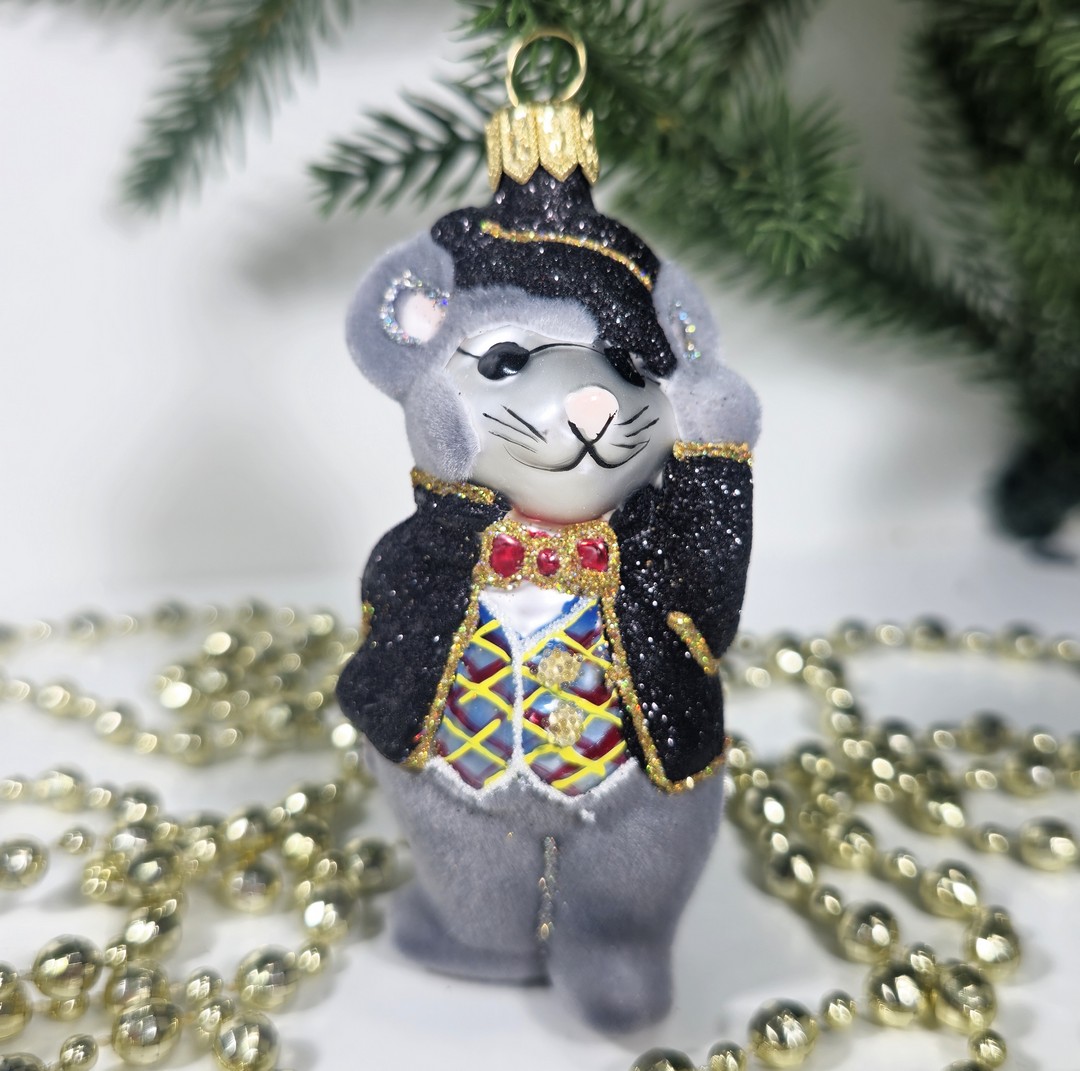 фото Стеклянная елочная игрушка Крот из Дюймовочки