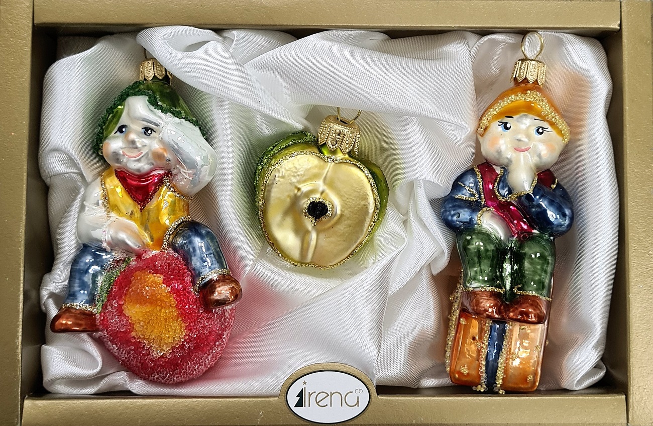 фото Набор ёлочных игрушек Два гнома и яблочко
