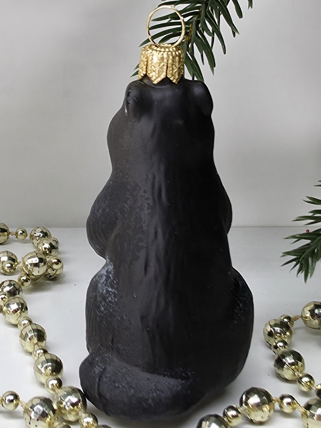 фото Стеклянная елочная игрушка Бобр