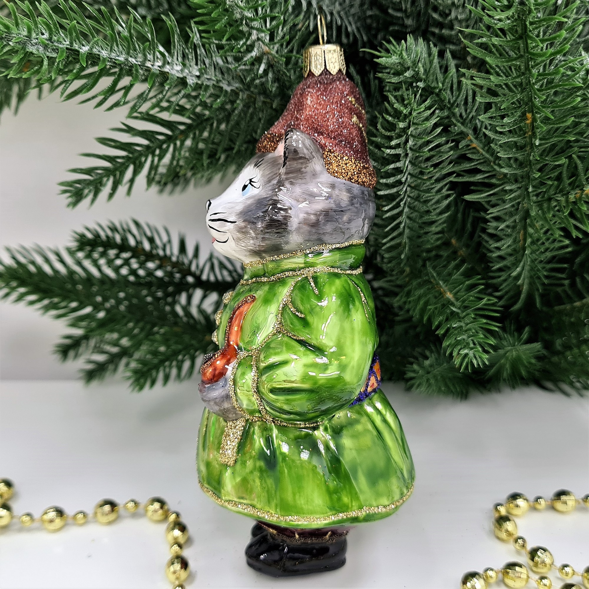 фото Irena-Co елочная игрушка, стекло Котофей