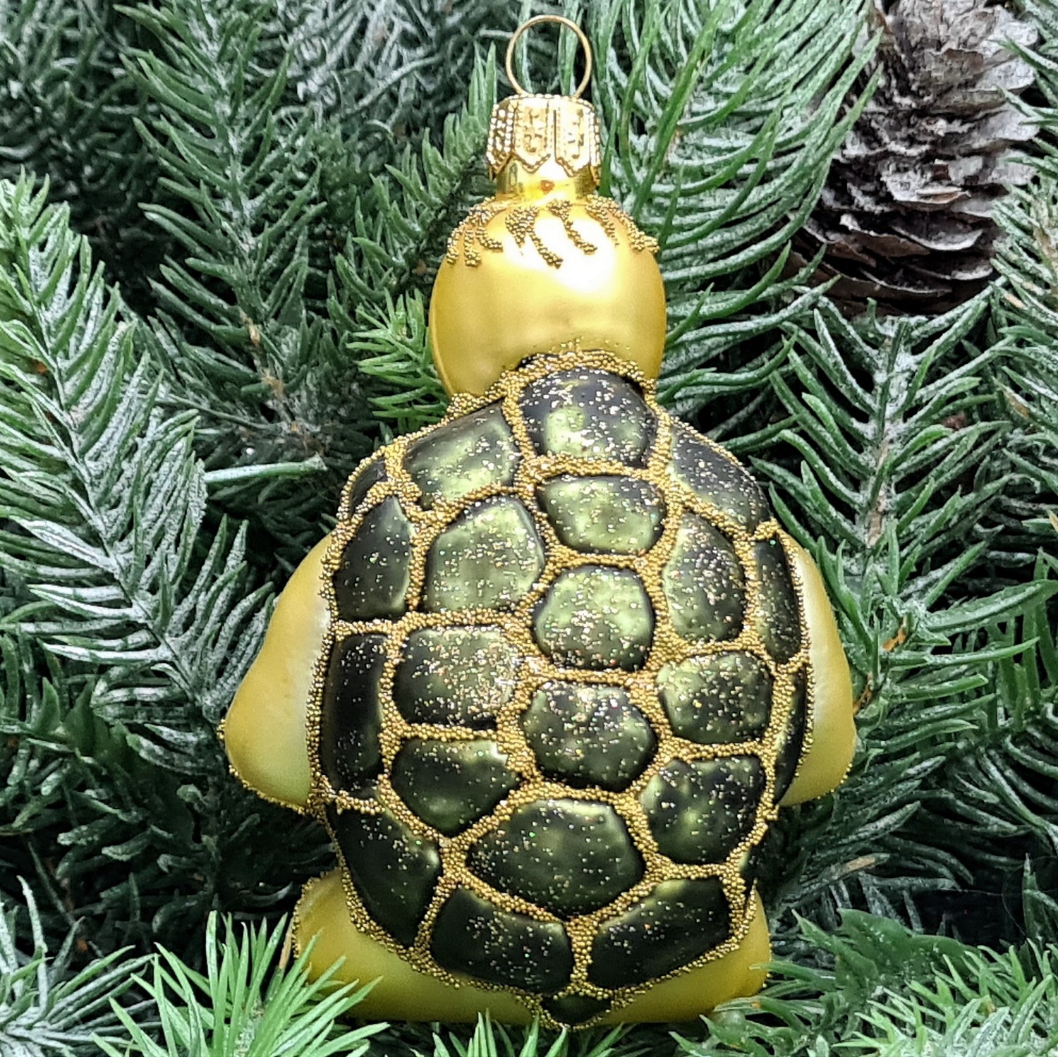 фото Стеклянная елочная игрушка Черепаха