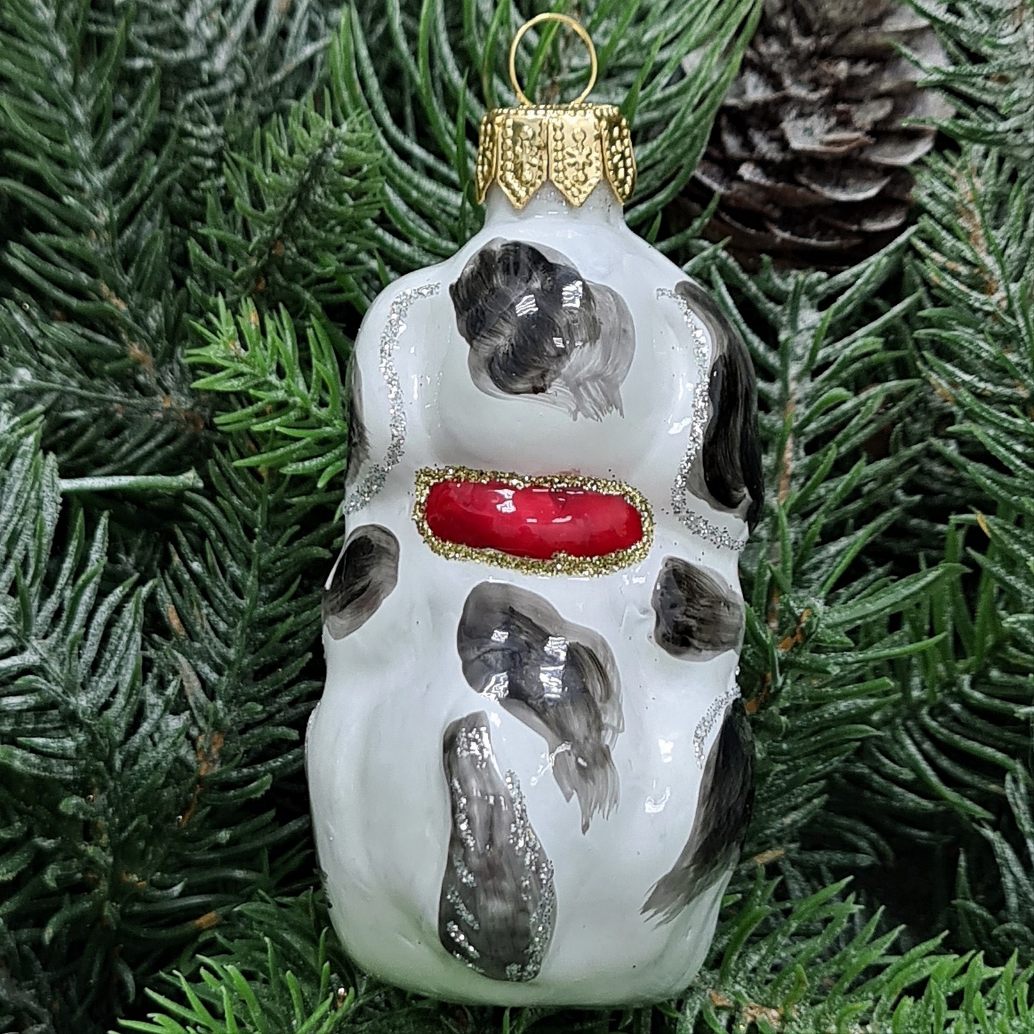 фото Стеклянная елочная игрушка Щенок