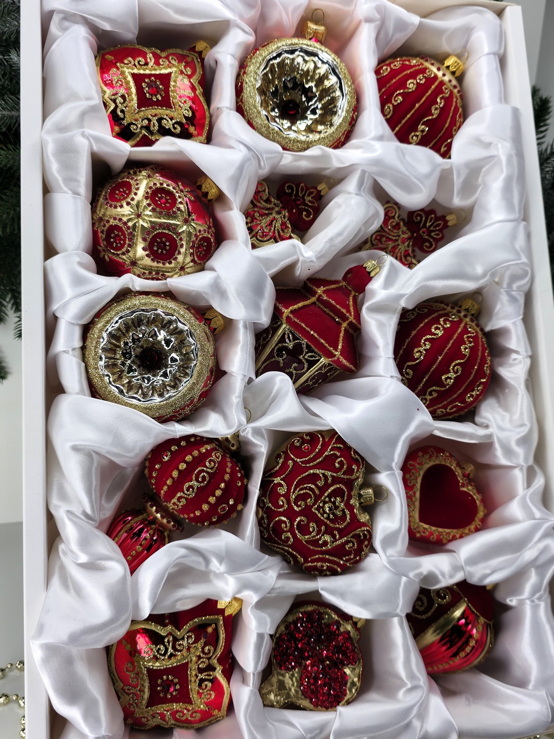 фото Набор ёлочных игрушек Красный бархат