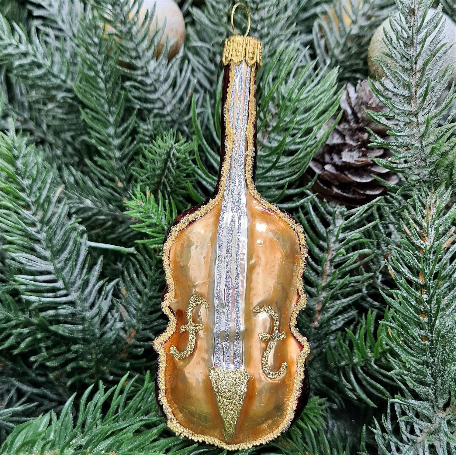 фото Стеклянная елочная игрушка Скрипка