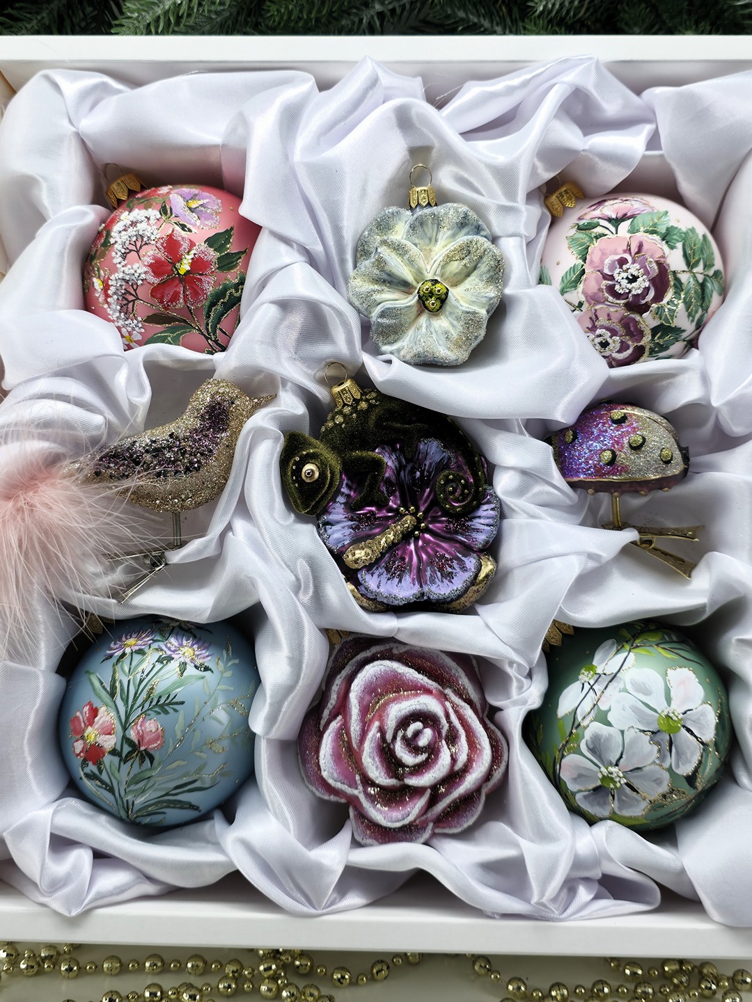 фото Набор ёлочных игрушек Цветочный