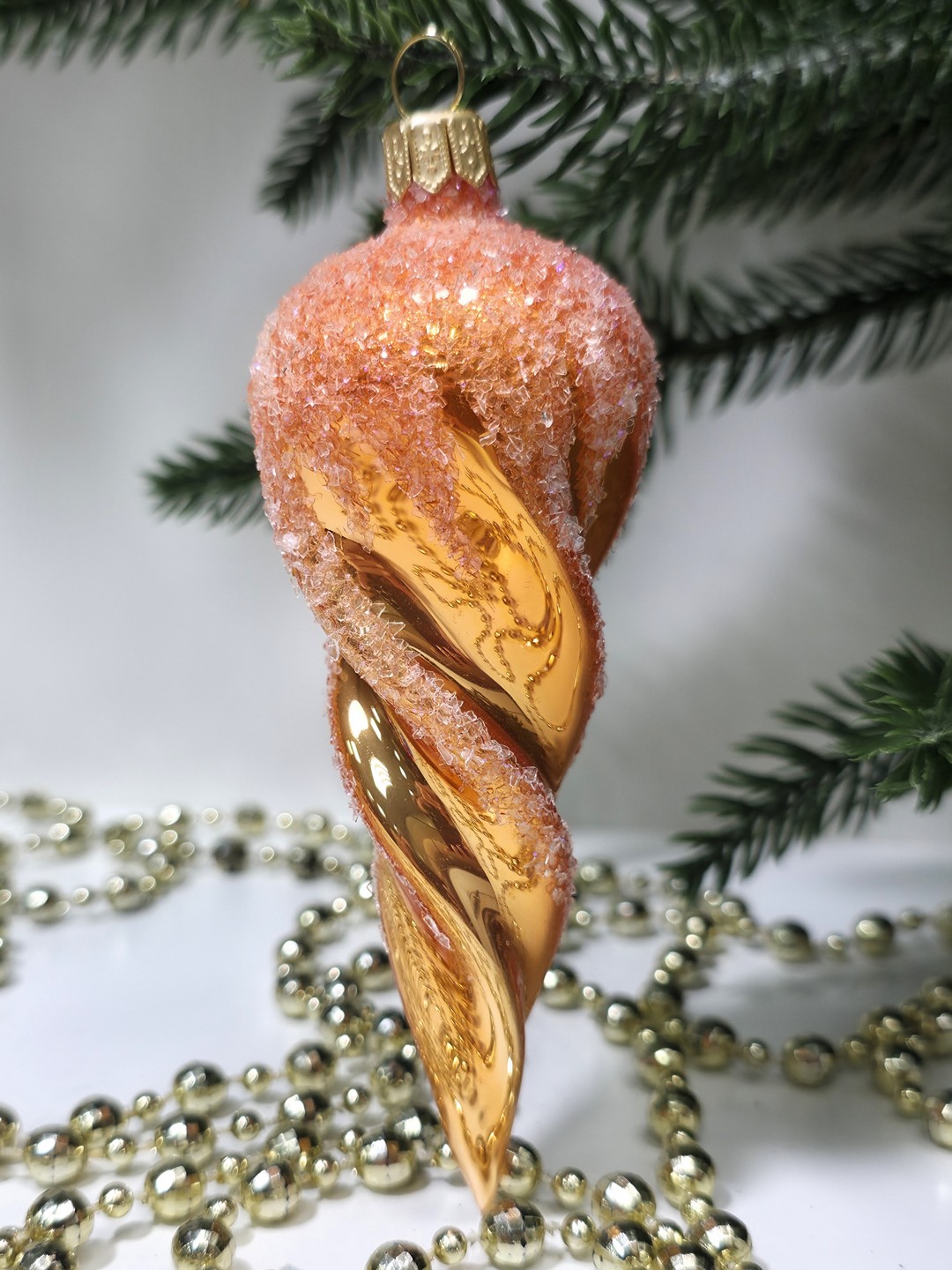 фото Стеклянная елочная игрушка Сосулька