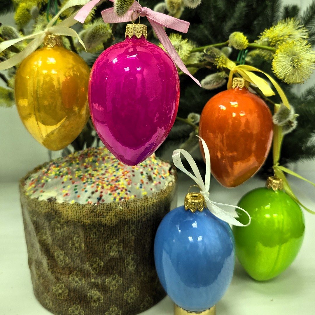 фото Набор стеклянных ёлочных игрушек Irena-Co Пасхальные яйца