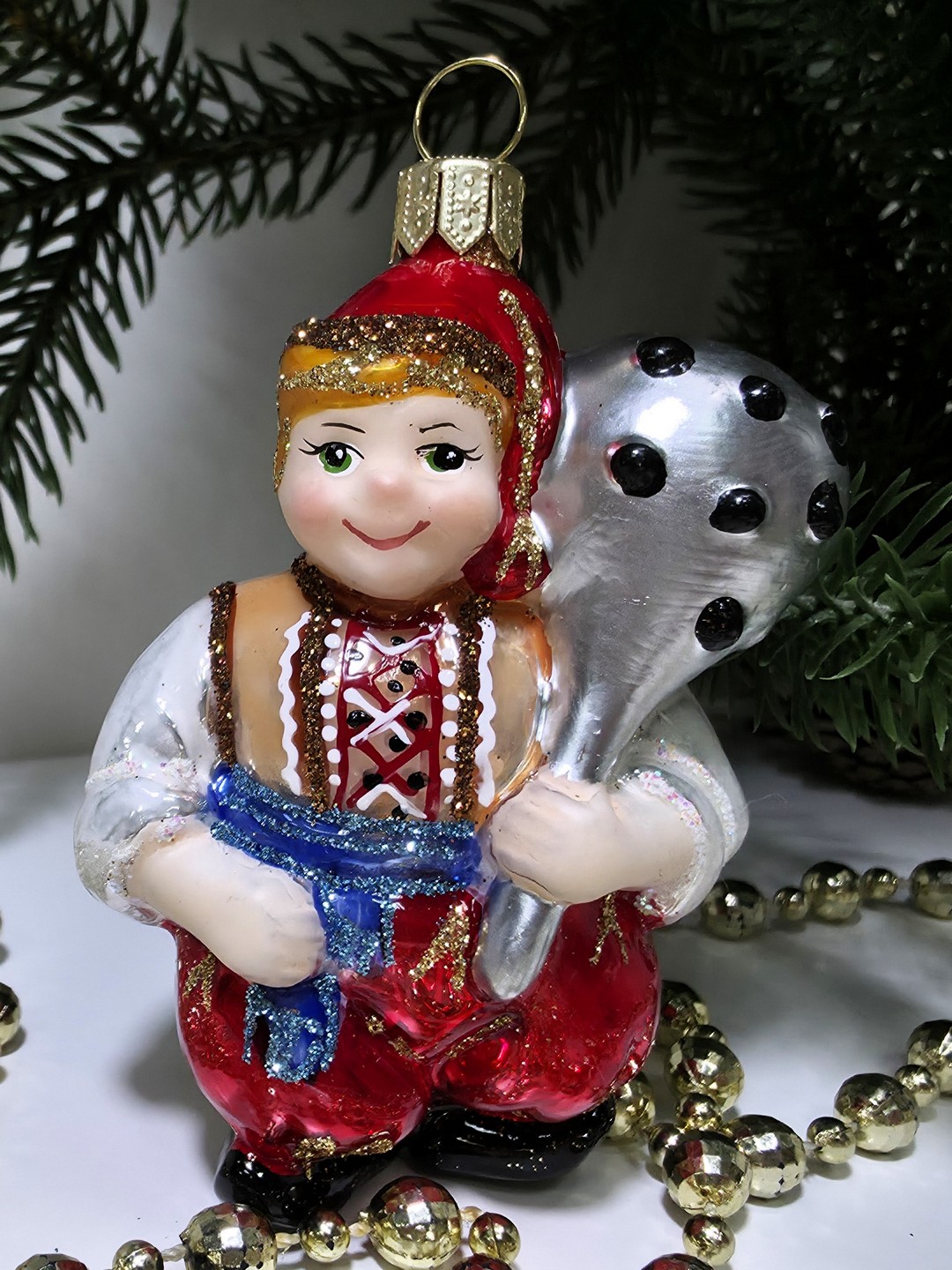 фото Стеклянная елочная игрушка Богатырь