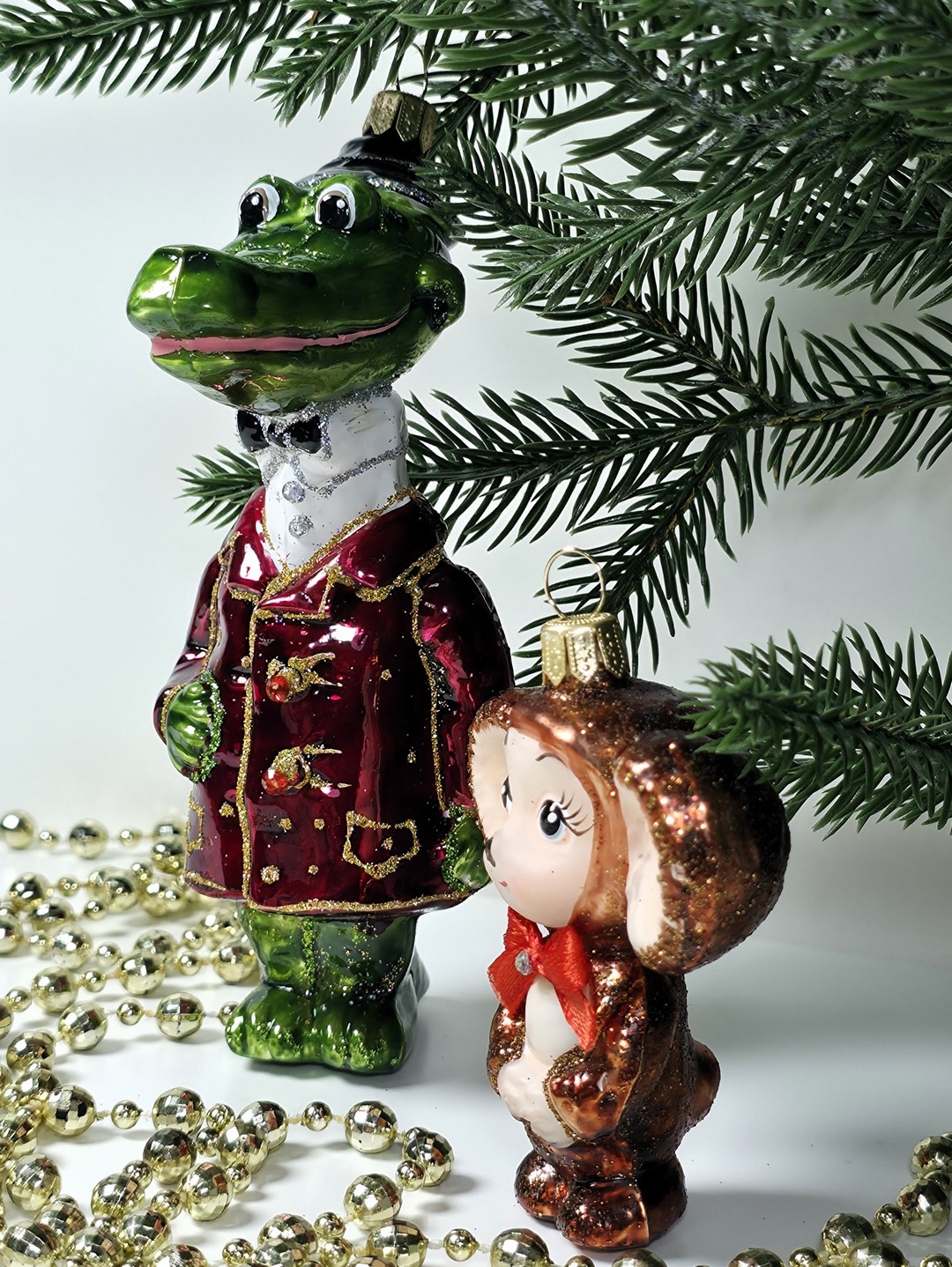 фото Набор ёлочных игрушек Чебурашка и крокодил Гена