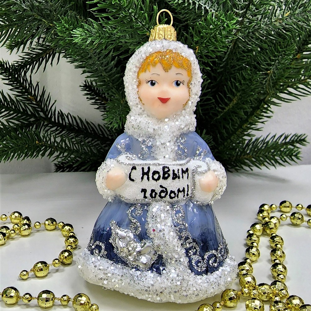 фото Стеклянная елочная игрушка Девочка