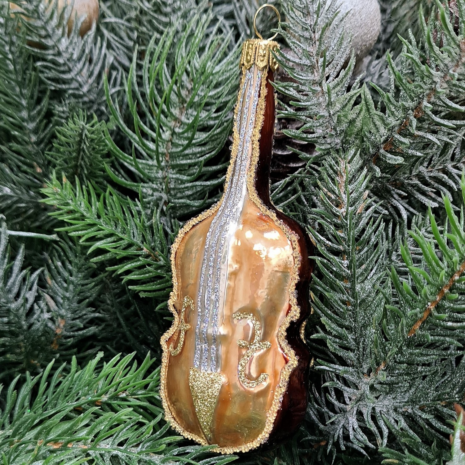 фото Стеклянная елочная игрушка Скрипка