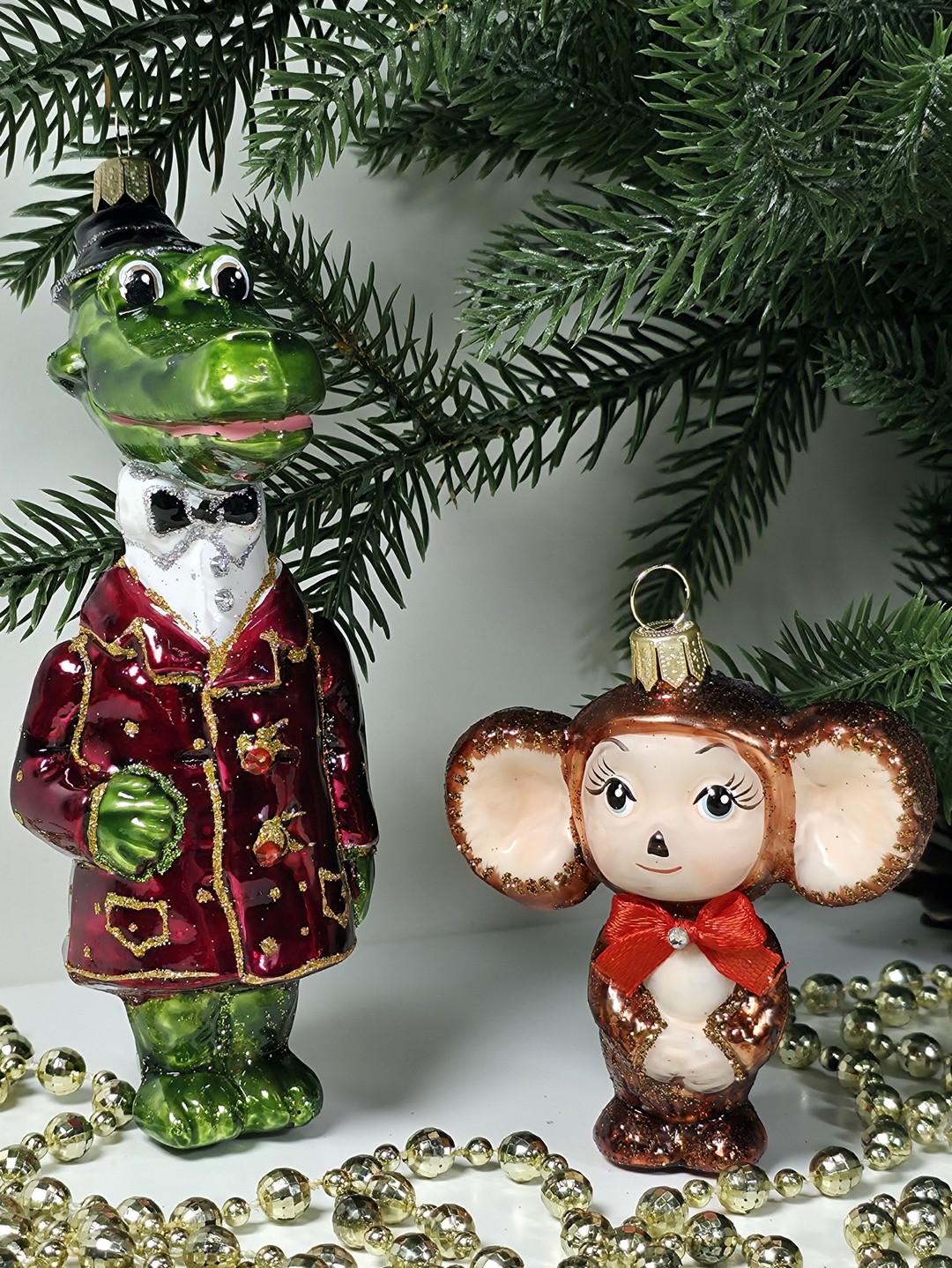 фото Набор ёлочных игрушек Чебурашка и крокодил Гена