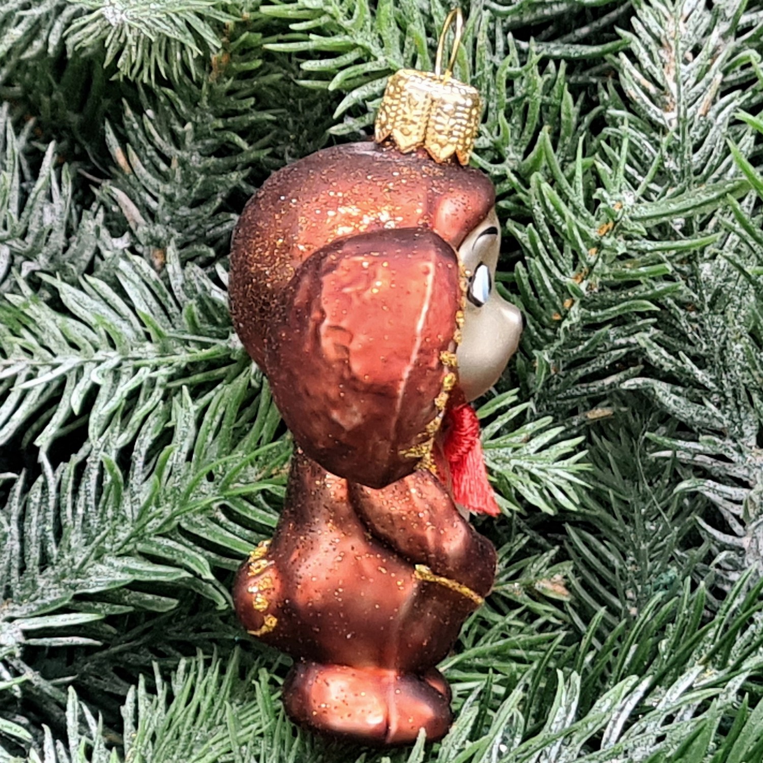 фото Стеклянная елочная игрушка Чебурашка