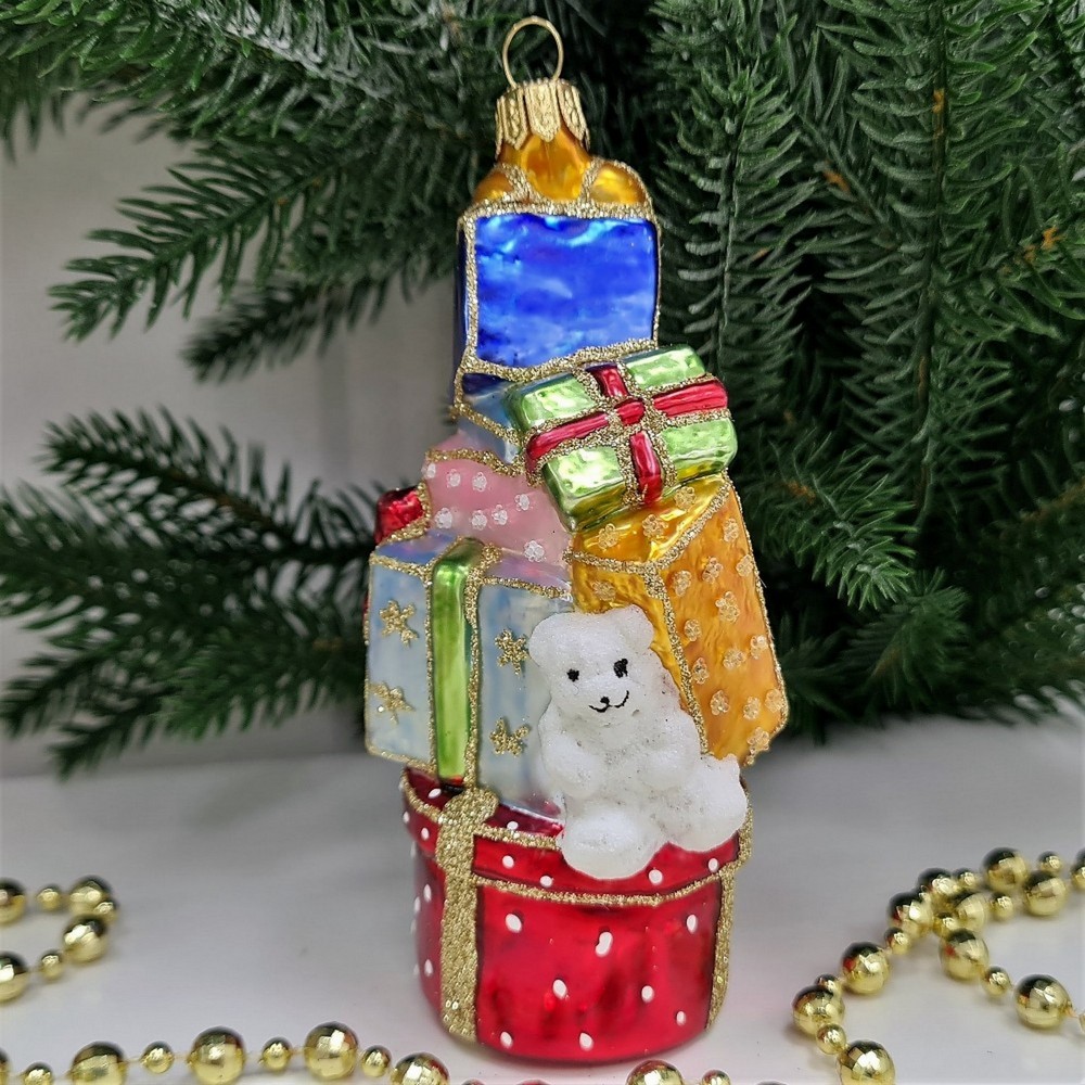 фото Стеклянная елочная игрушка Гора подарков