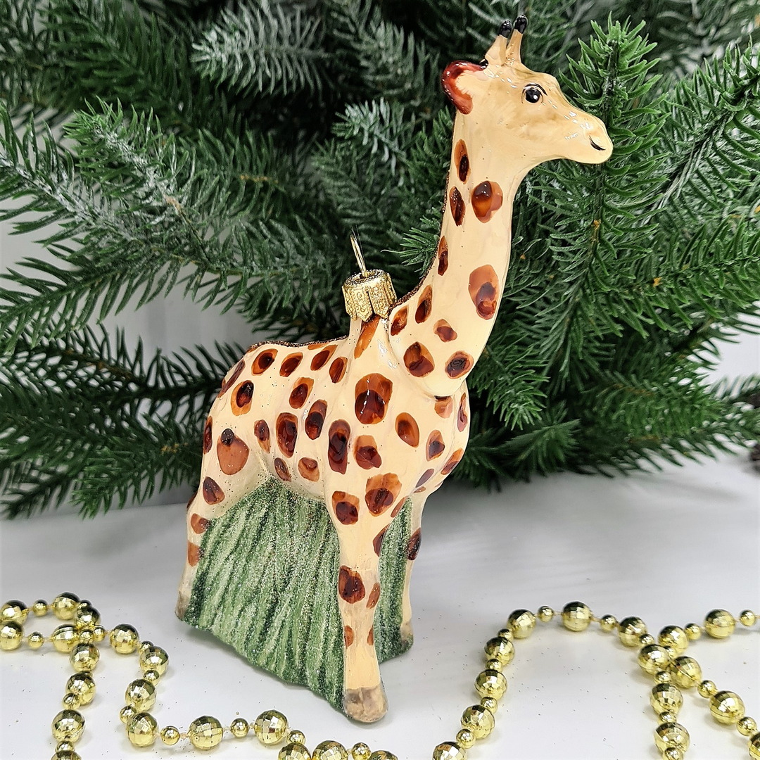 фото Стеклянная елочная игрушка Жираф