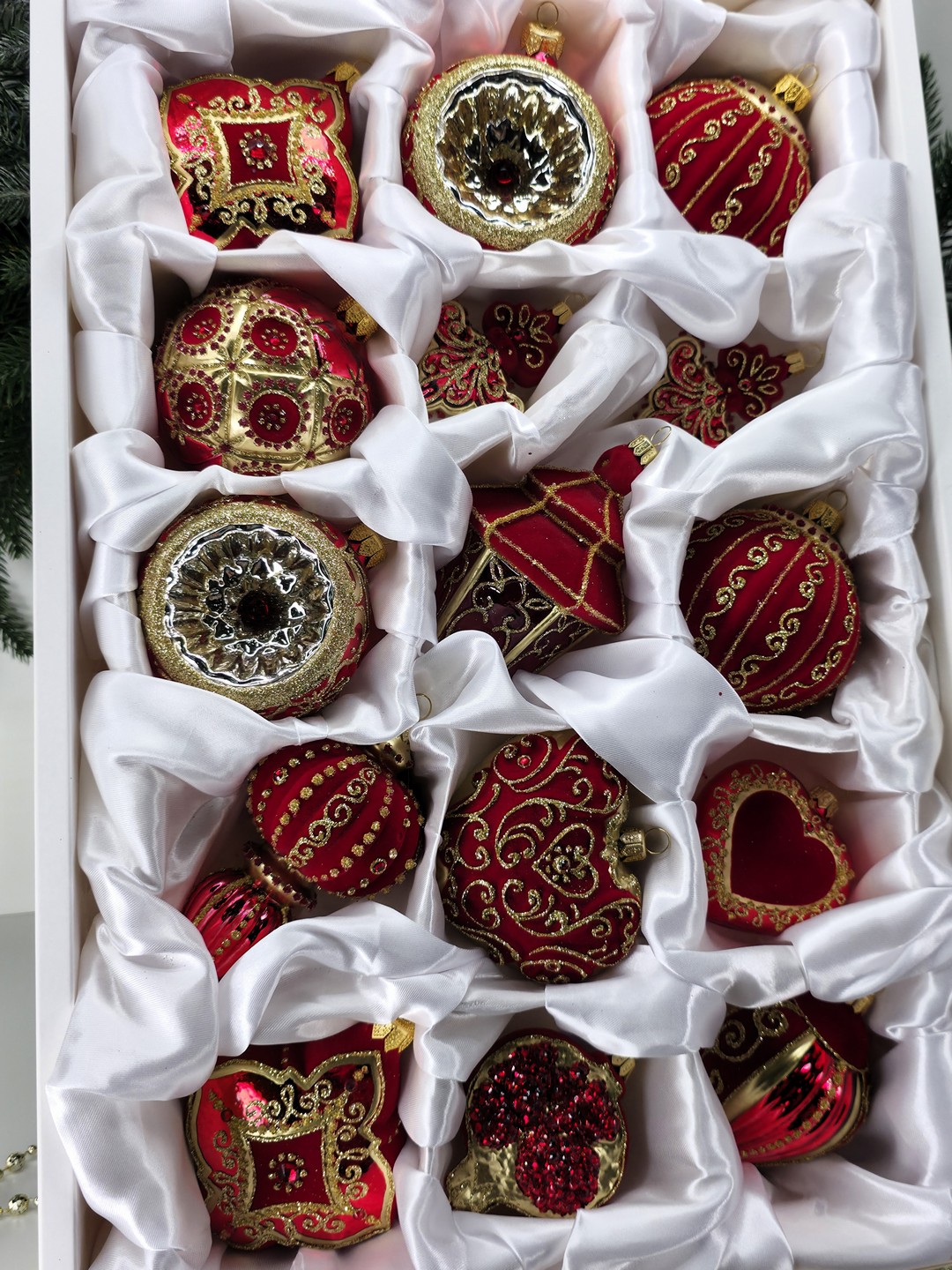 фото Набор ёлочных игрушек Красный бархат