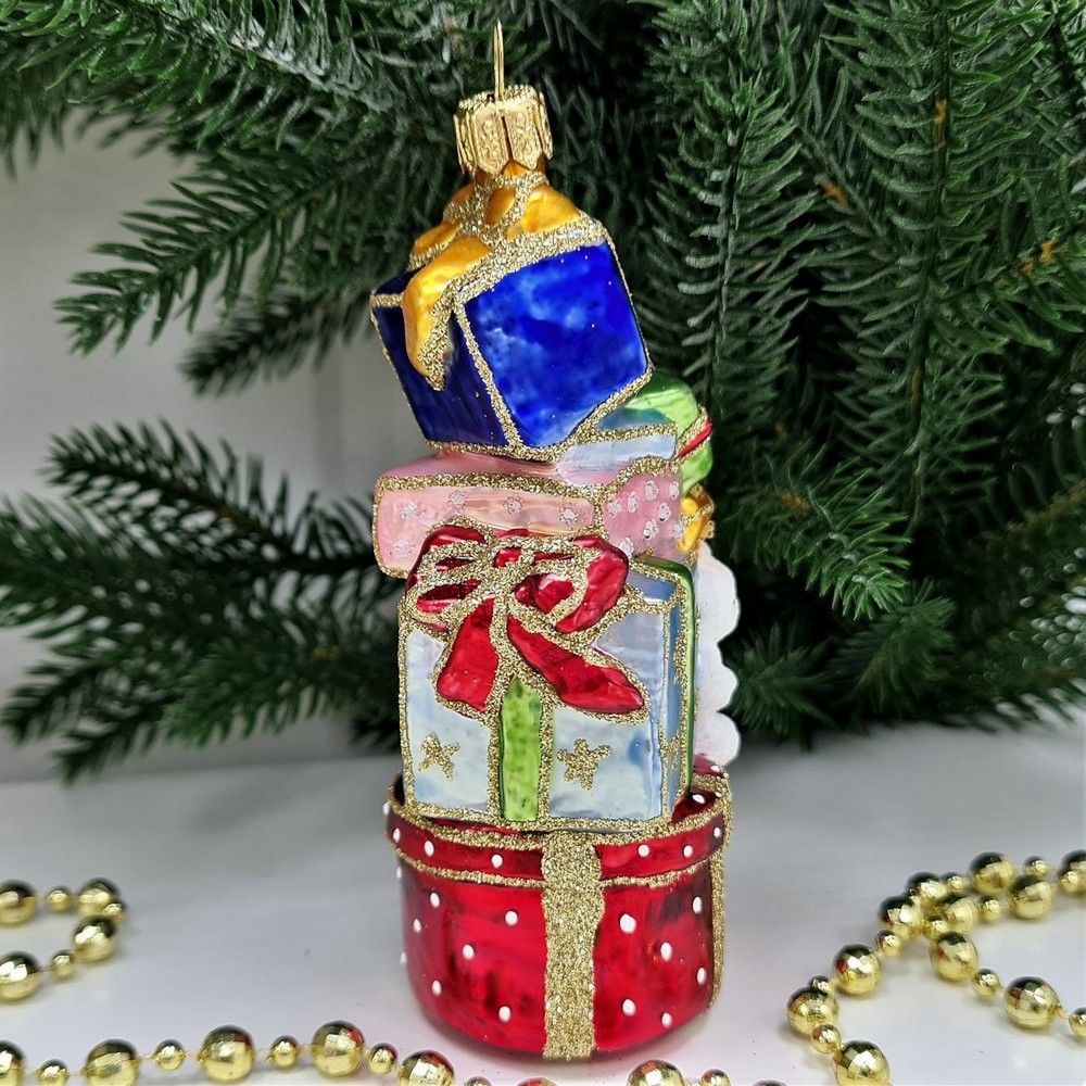 фото Стеклянная елочная игрушка Гора подарков