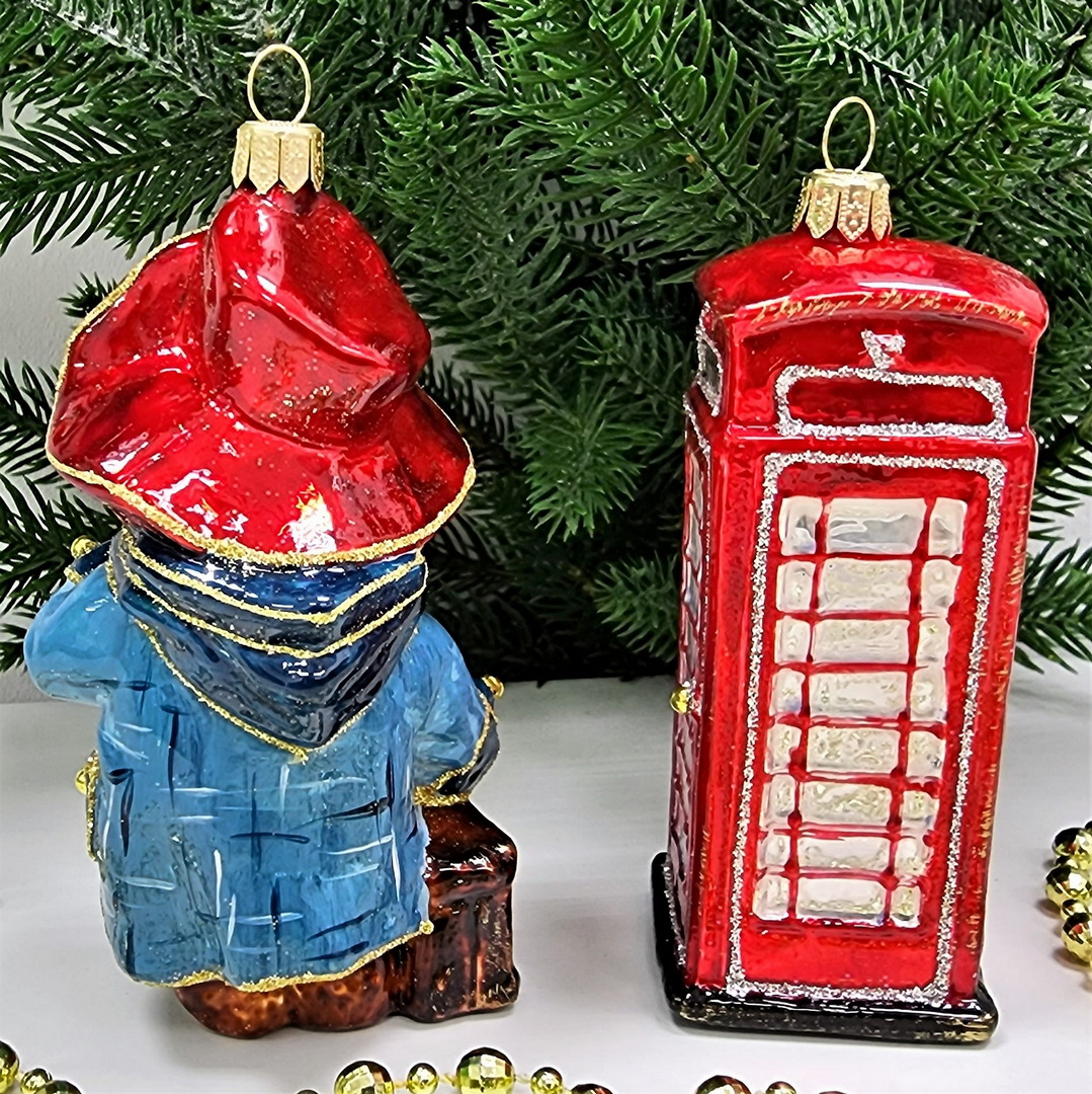фото Набор ёлочных игрушек Мишка Паддингтон и телефонная будка