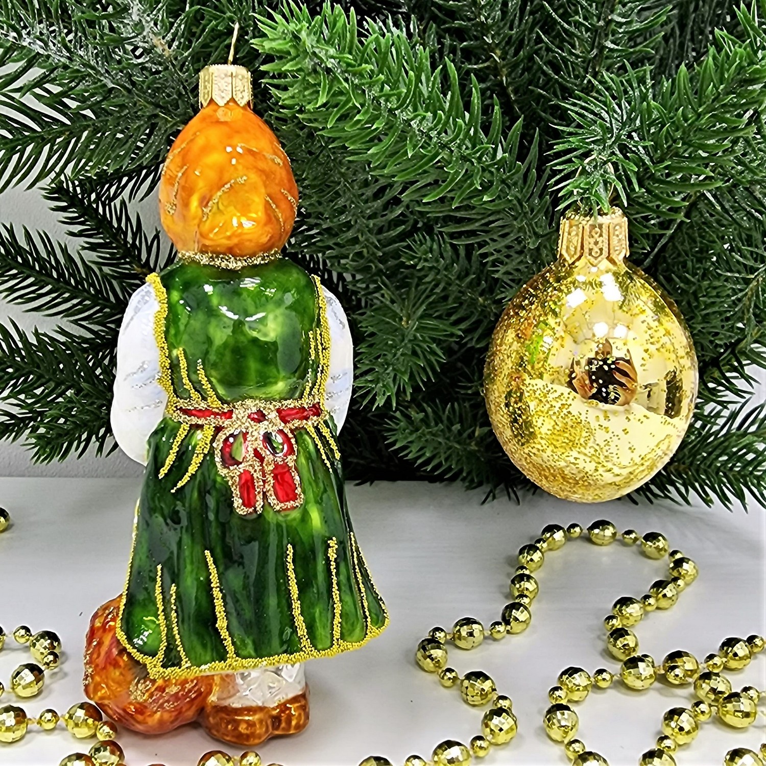 фото Набор ёлочных игрушек Бабушка с курочкой и яйцо