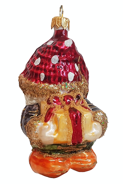 фото Стеклянная елочная игрушка Гном эмаль