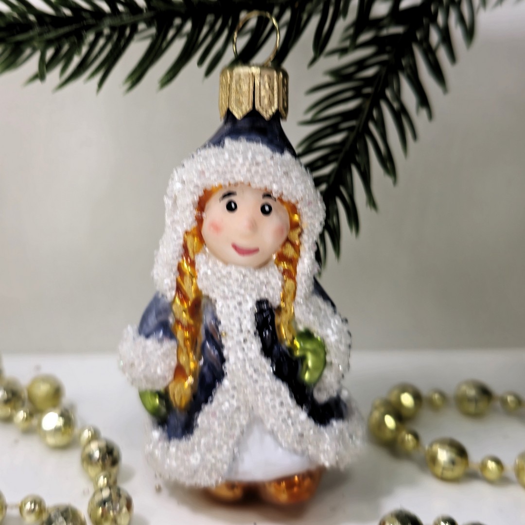 фото Стеклянная елочная игрушка Снегурочка