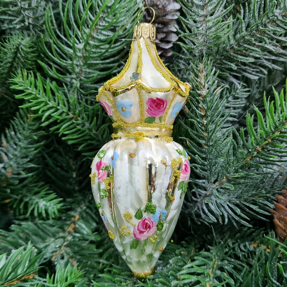 фото Стеклянная елочная игрушка Зонтик Версаль