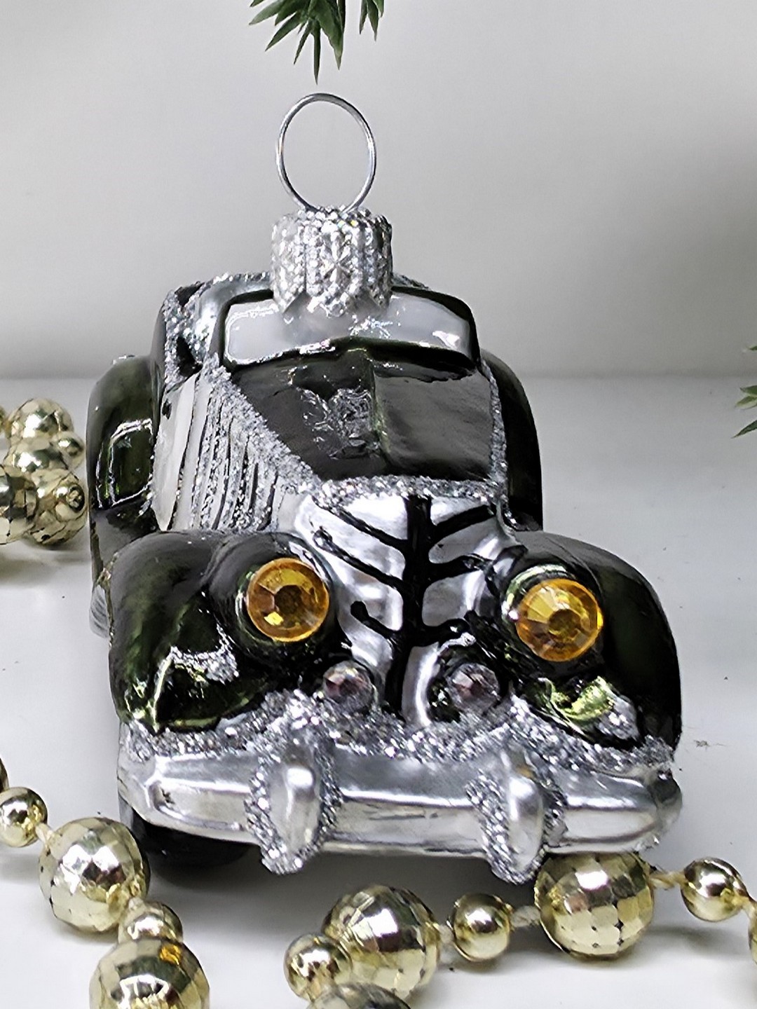 фото Стеклянная елочная игрушка Машинка - 4