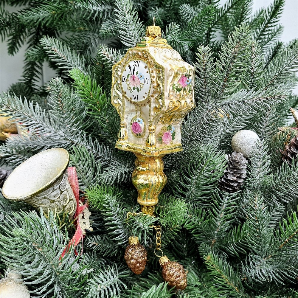 фото Стеклянная елочная игрушка Часы настенные Версаль