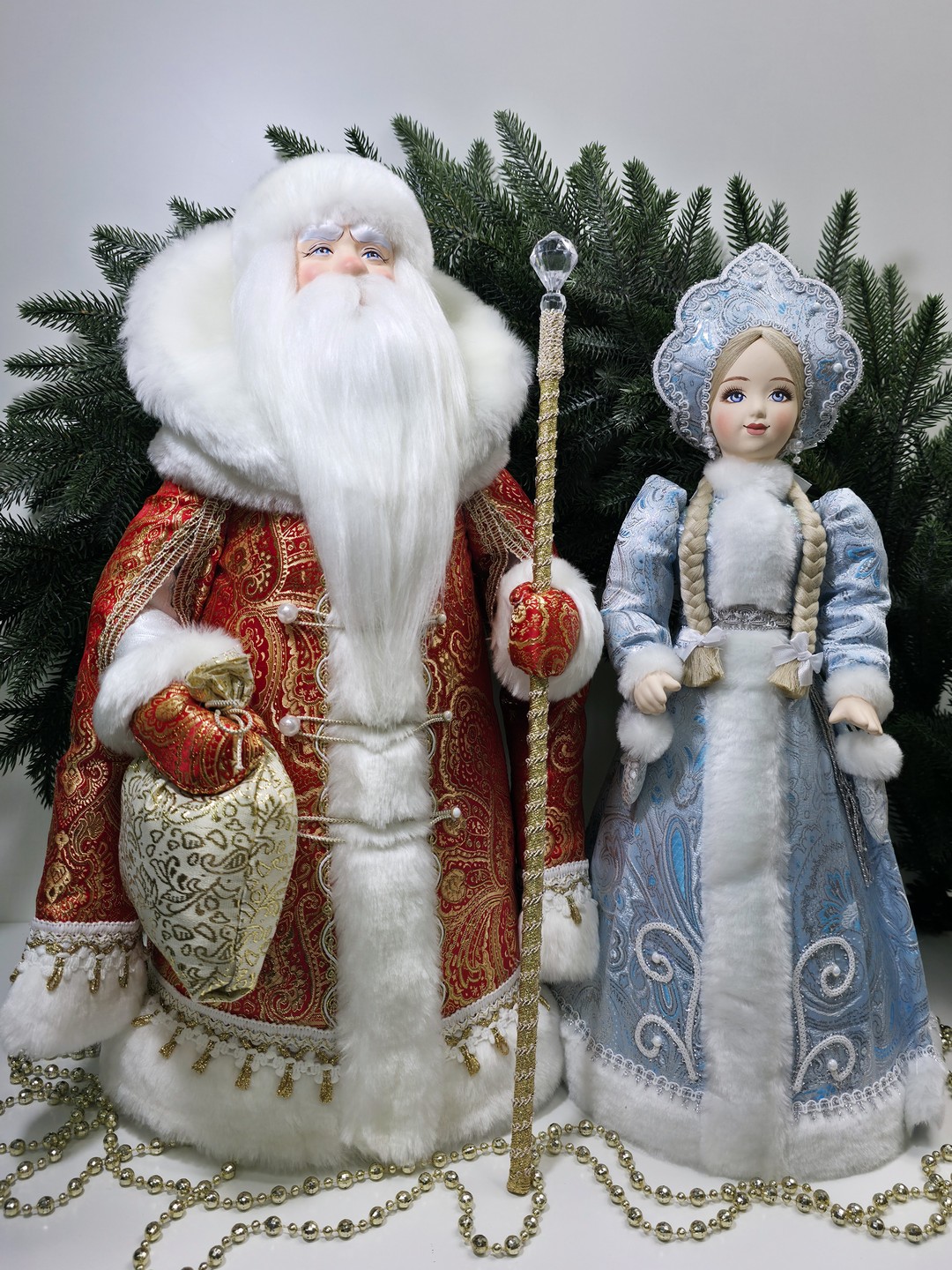 фото Набор Дед Мороз 50 см и Снегурочка 47 см №139