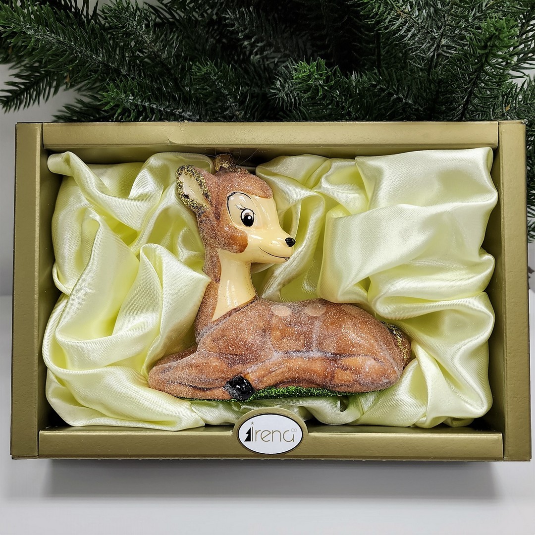 фото Стеклянная елочная игрушка Олененок