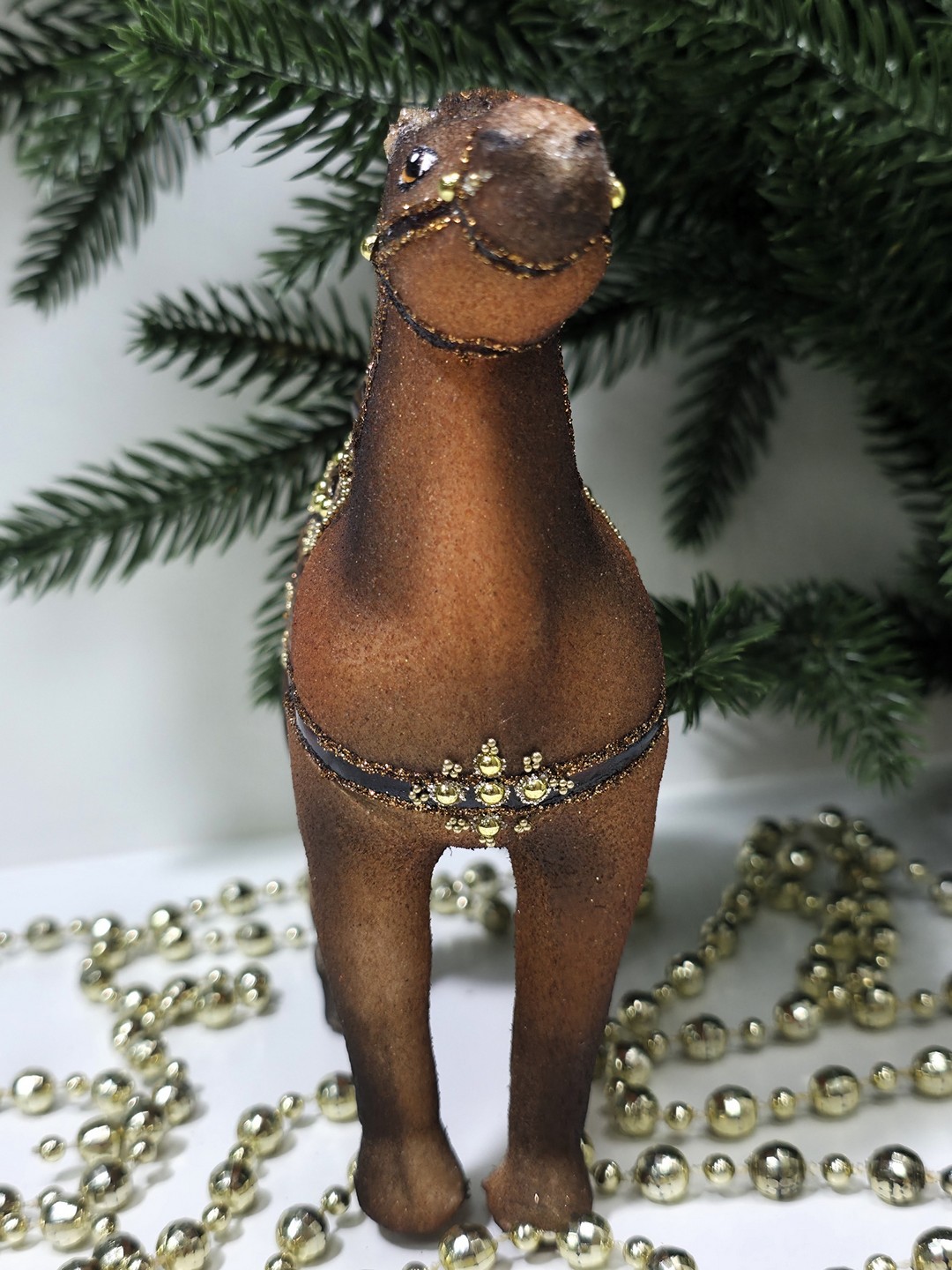 фото Стеклянная елочная игрушка Лошадь большая