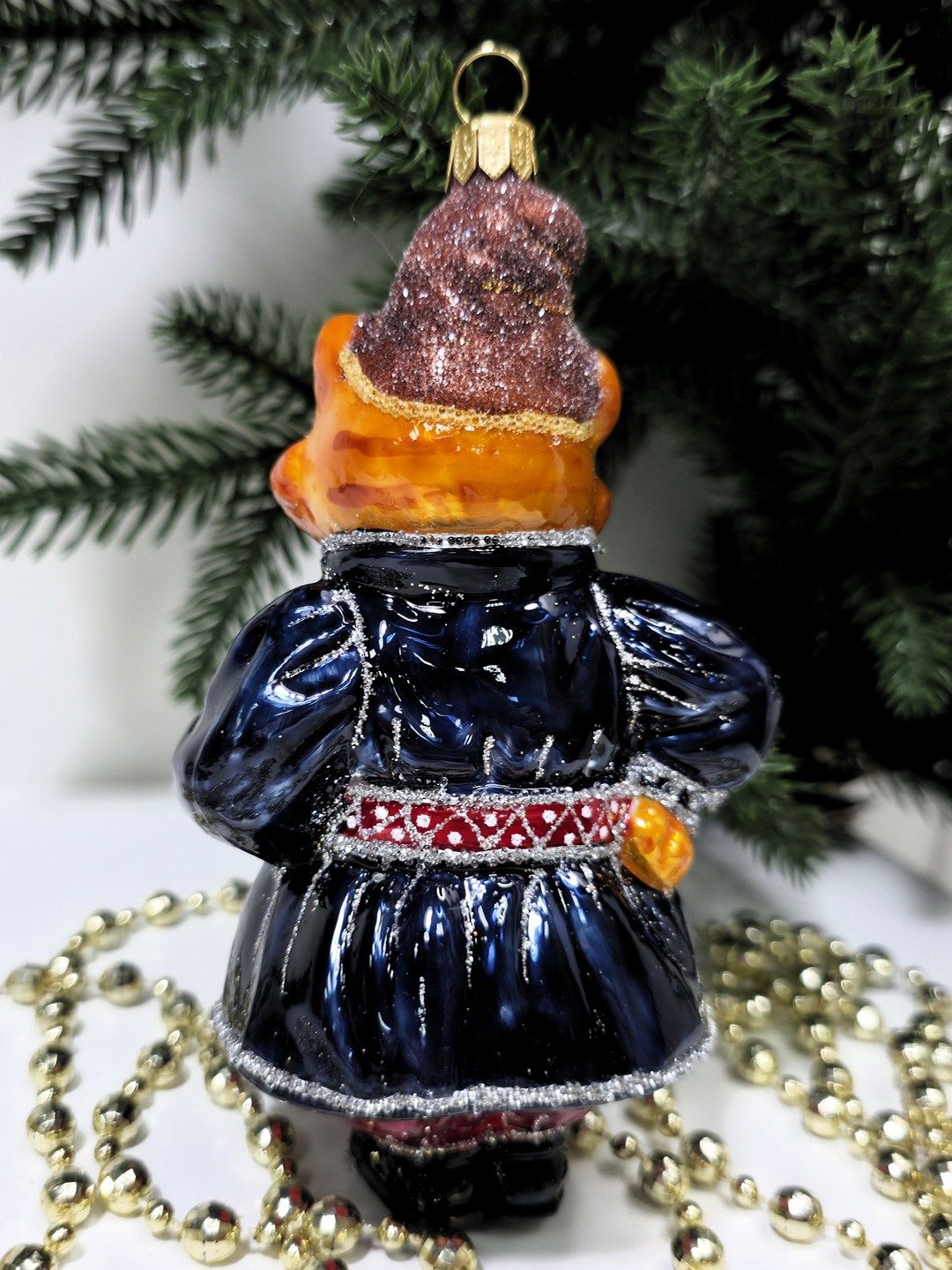 фото Стеклянная елочная игрушка Котофей