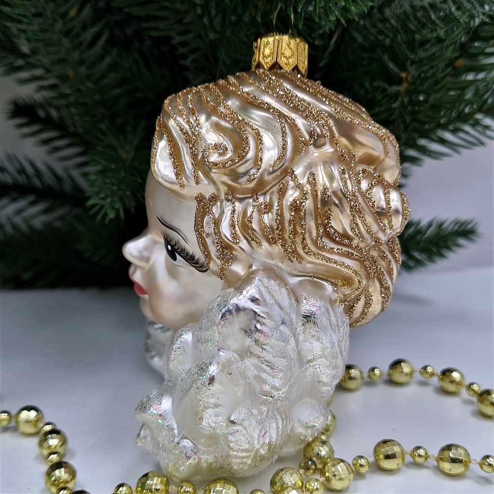 фото Стеклянная елочная игрушка Ангел маленький