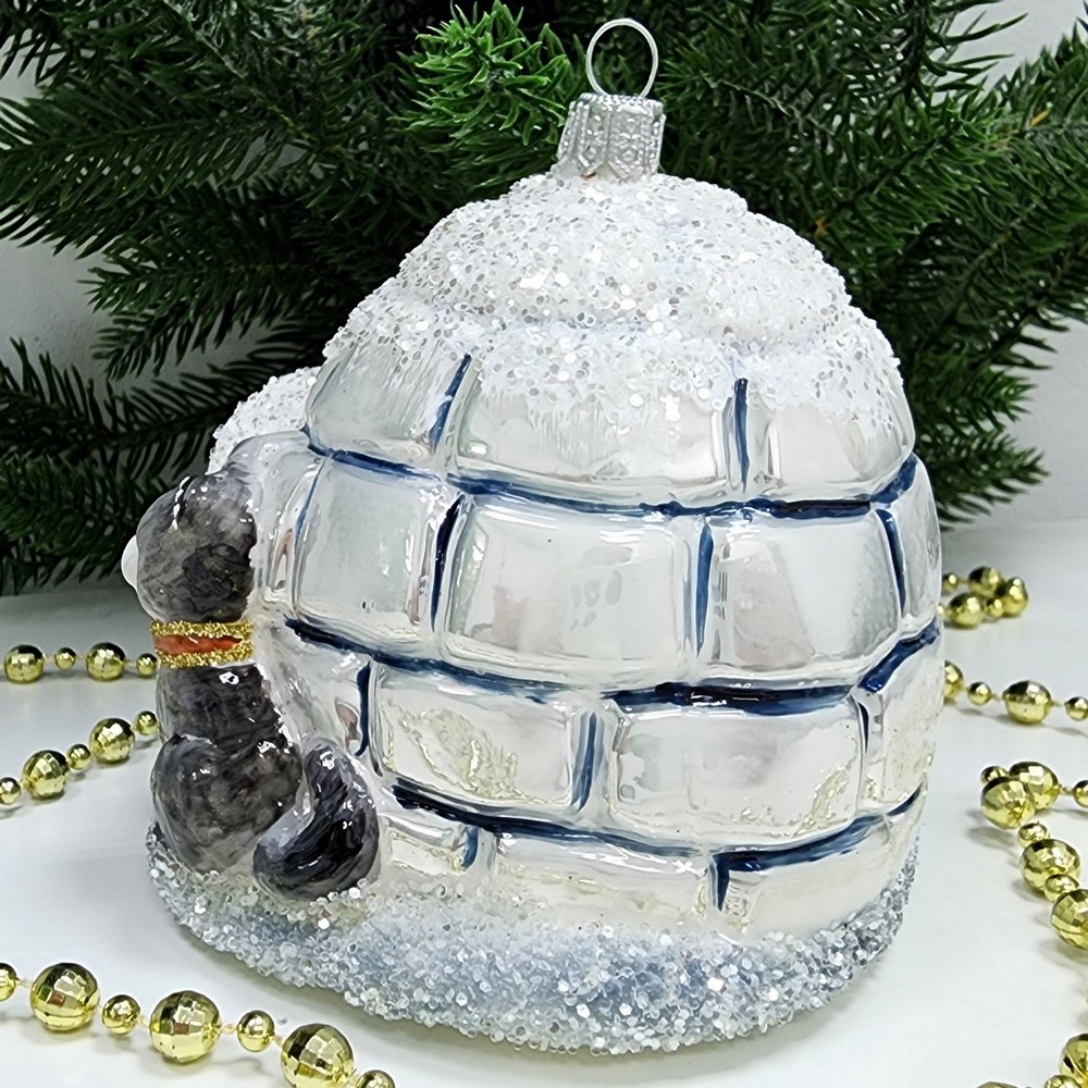 фото Стеклянная елочная игрушка Иглу