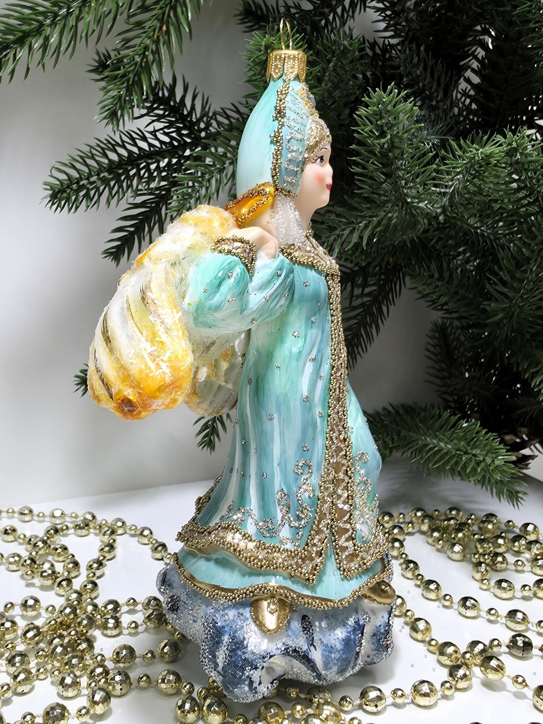 фото Стеклянная елочная игрушка Царевна Лебедь