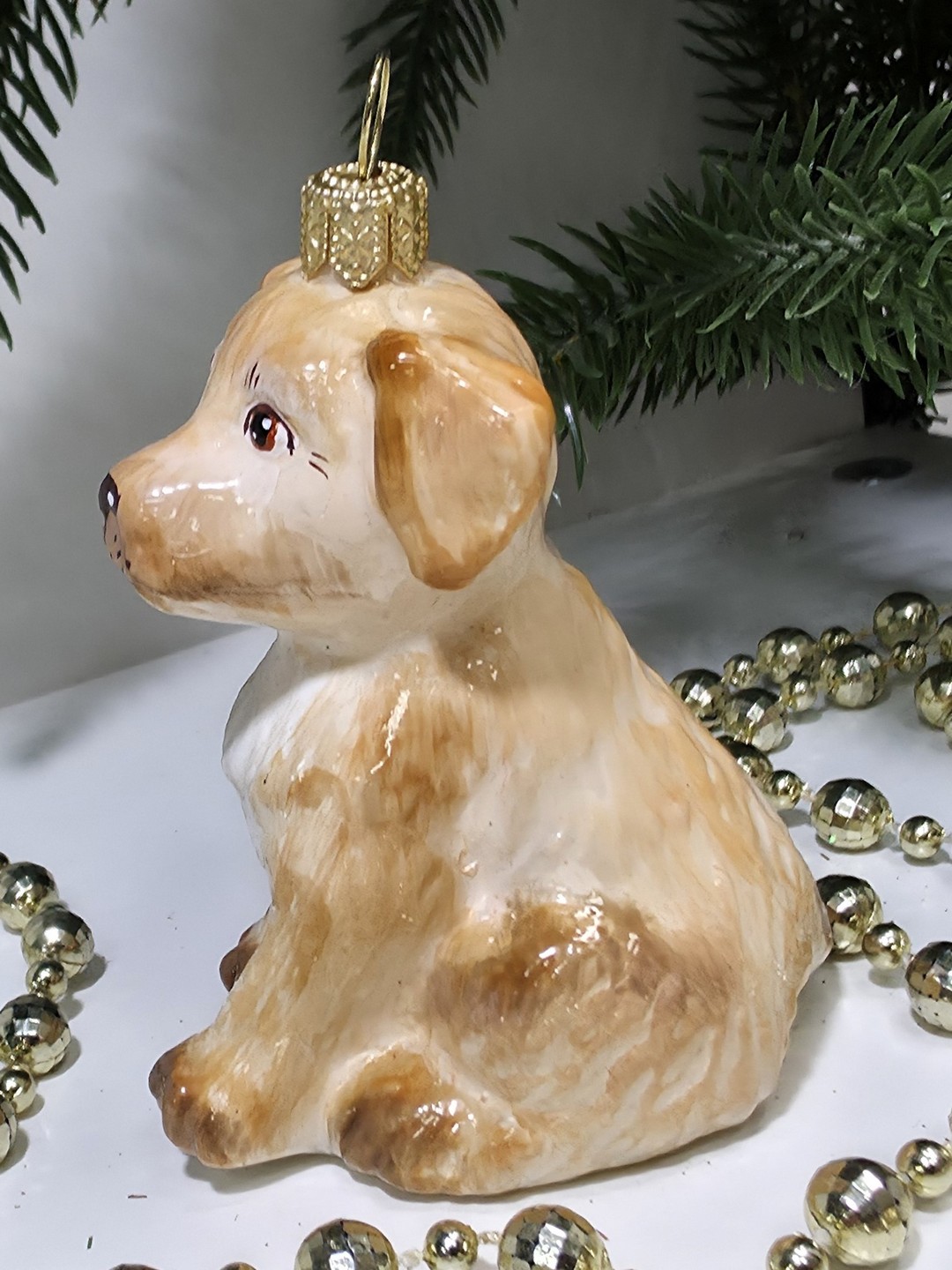 фото Стеклянная елочная игрушка Лабрадор