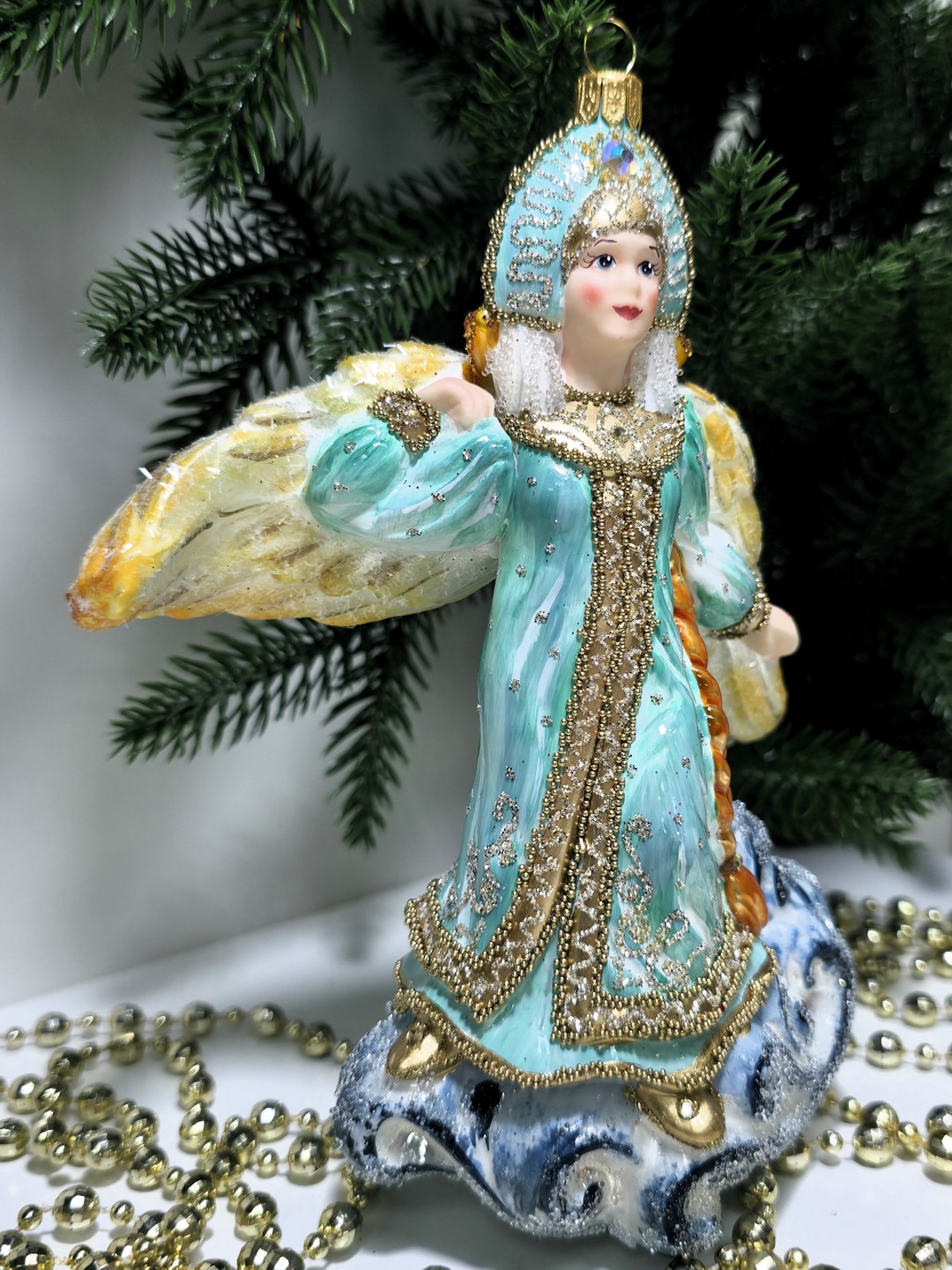 фото Стеклянная елочная игрушка Царевна Лебедь