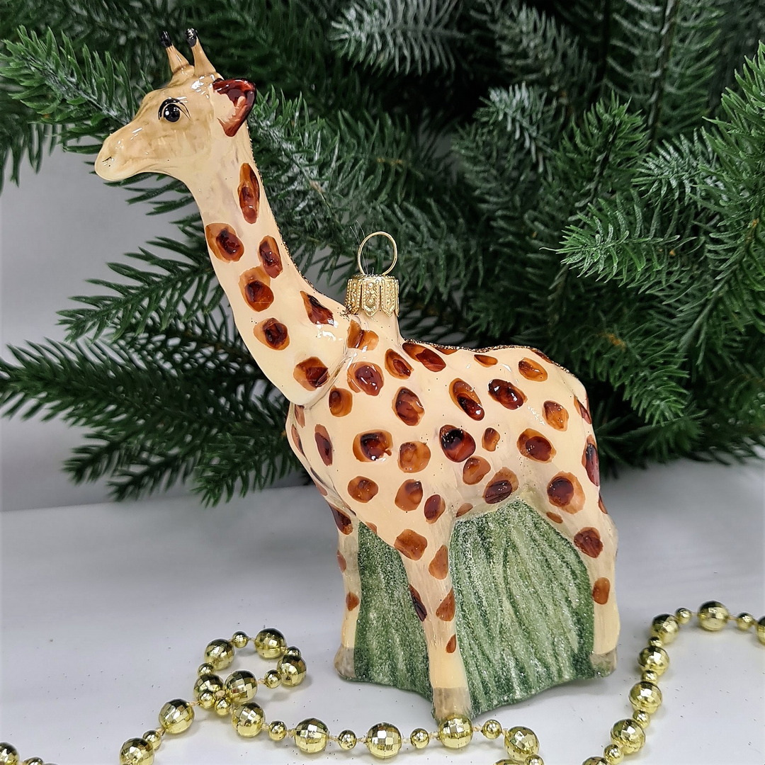 фото Стеклянная елочная игрушка Жираф