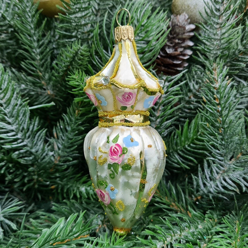 фото Стеклянная елочная игрушка Зонтик Версаль