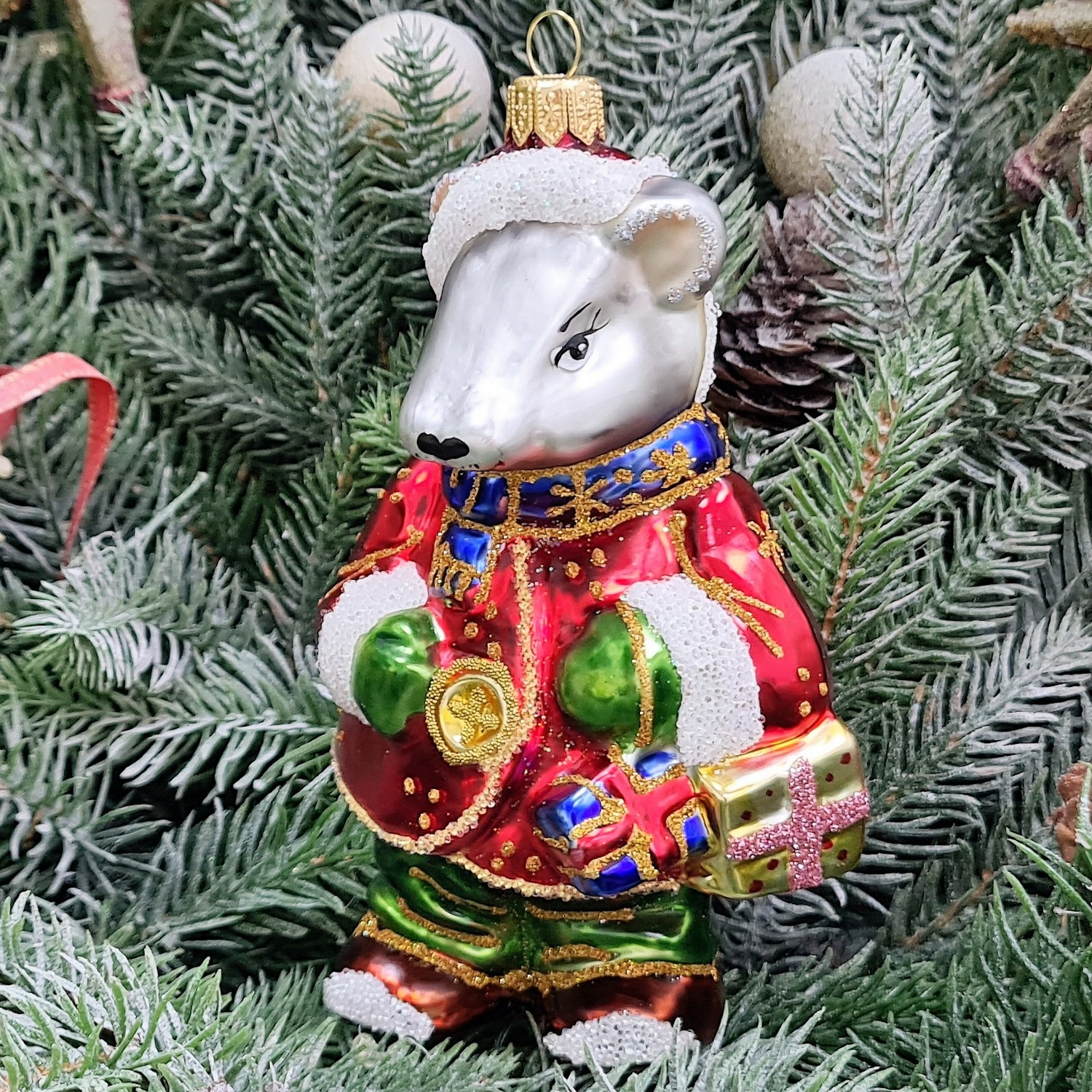 фото Стеклянная елочная игрушка Крыс