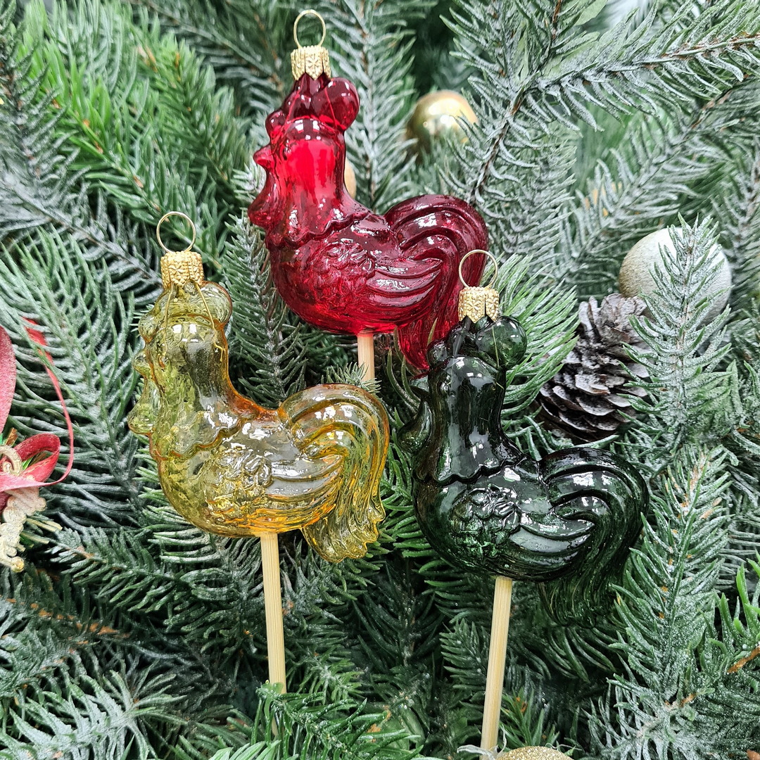 фото Набор ёлочных игрушек Петушки на палочке