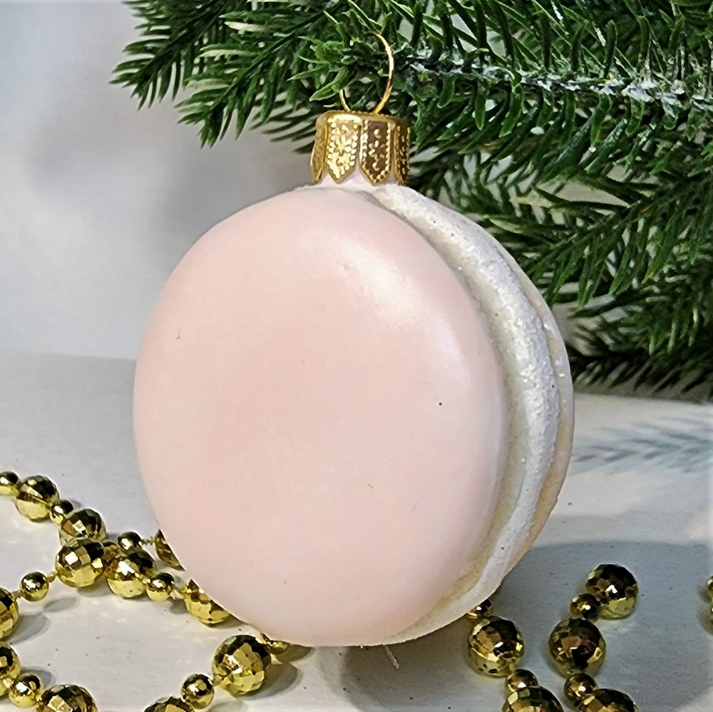 фото Стеклянная елочная игрушка Макарун