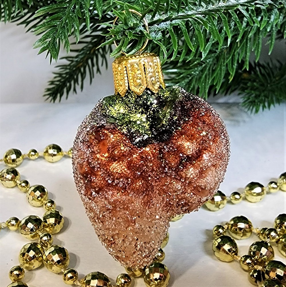 фото Стеклянная елочная игрушка Шишки малые